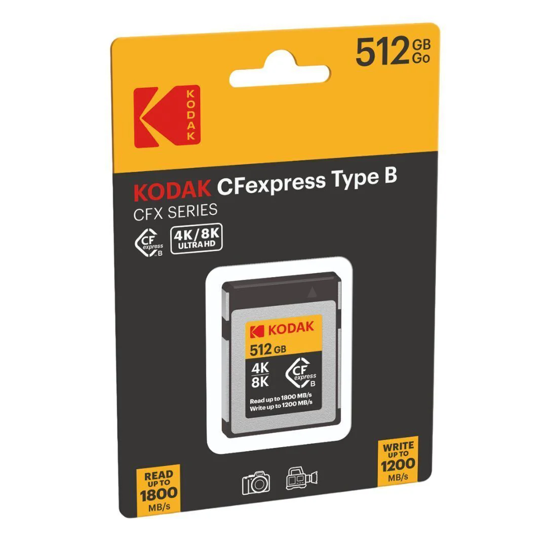 Kodak CFexpress Type B 512GB Memory Card with 1800MBps Read and 1200MBps Write (EKMCFX512GK) - Image 2