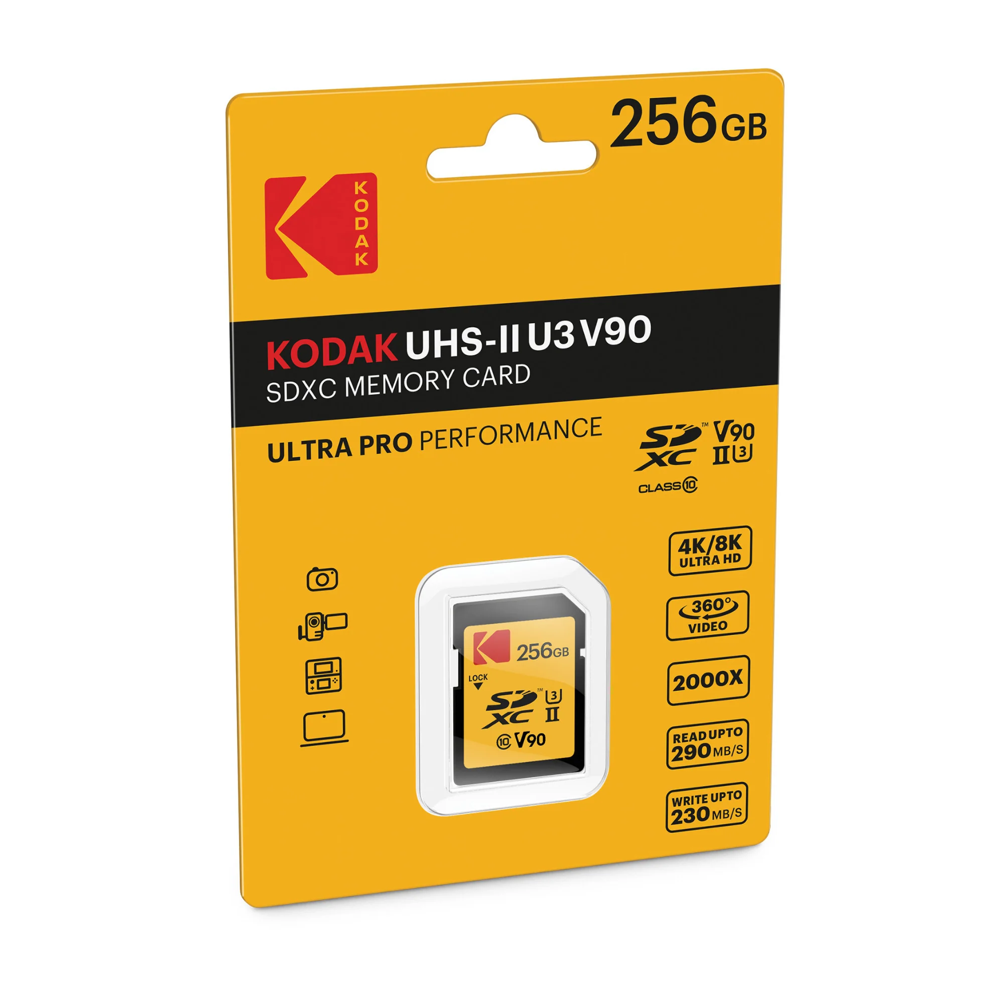 Kodak SDXC 256GB UHS-II U3 V90 Ultra Pro Memory Card - Image 2