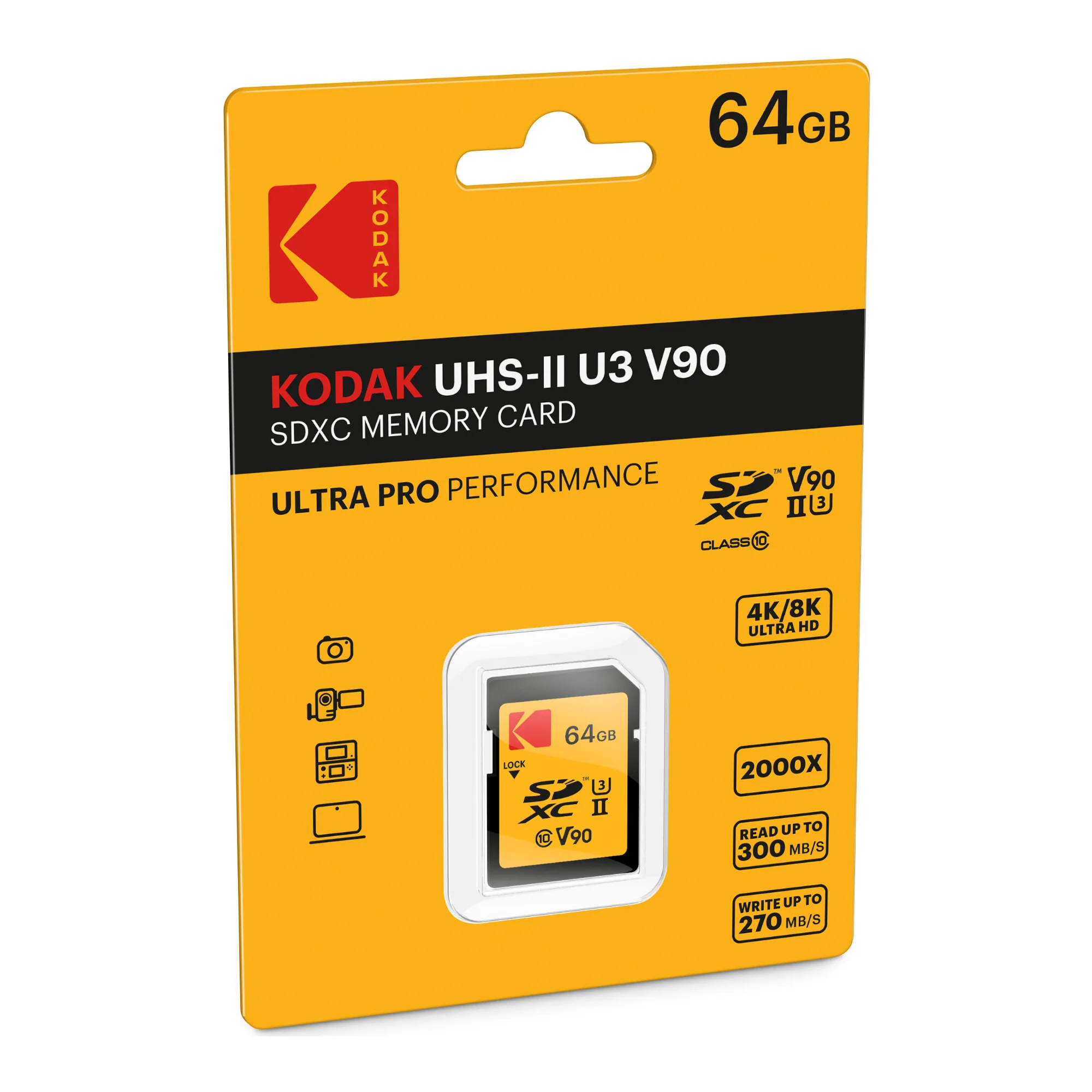 Kodak 64GB UHS-II U3 V90 Ultra Pro SDXC Memory Card - Image 2