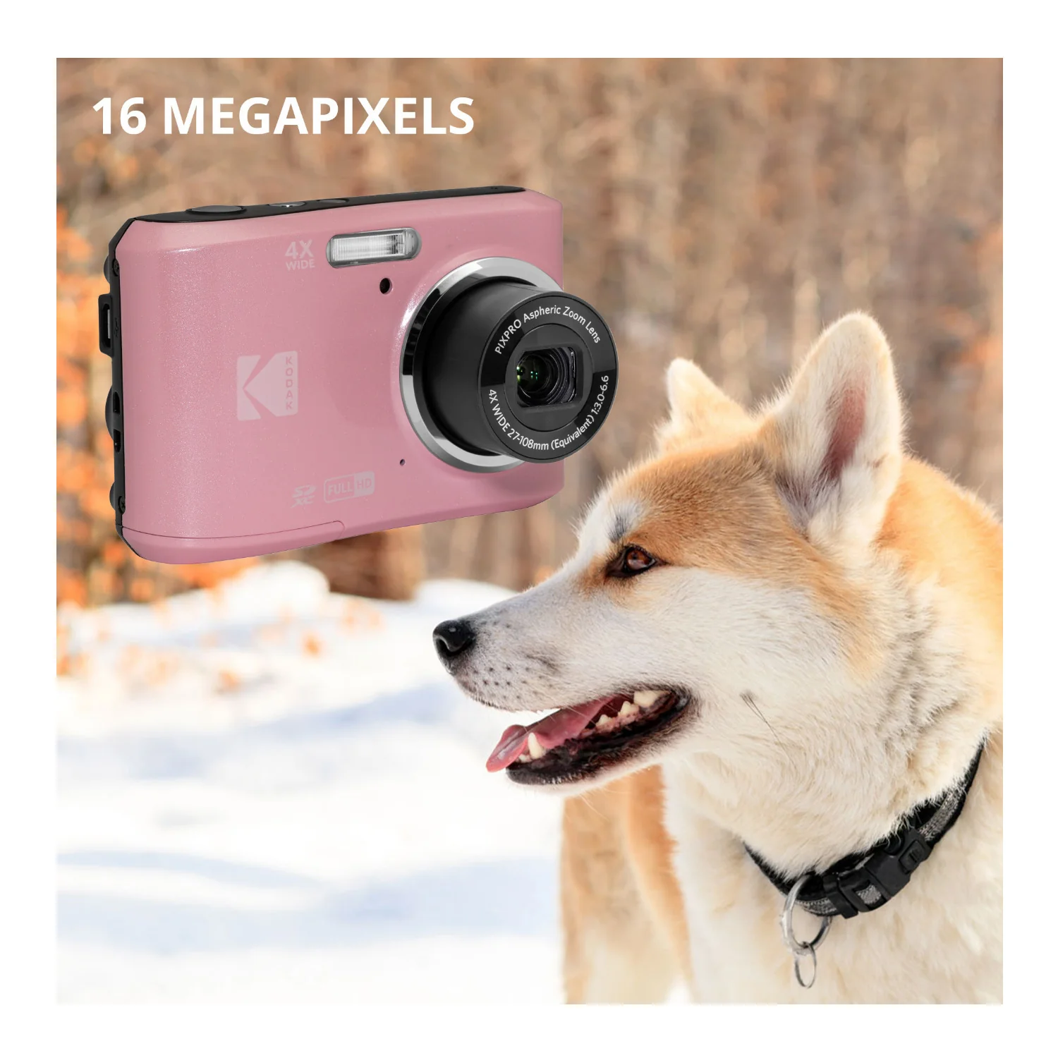 Kodak PixPro FZ45 Friendly Zoom 16MP Digital Camera (Pink) with SD Card and Case - Image 5