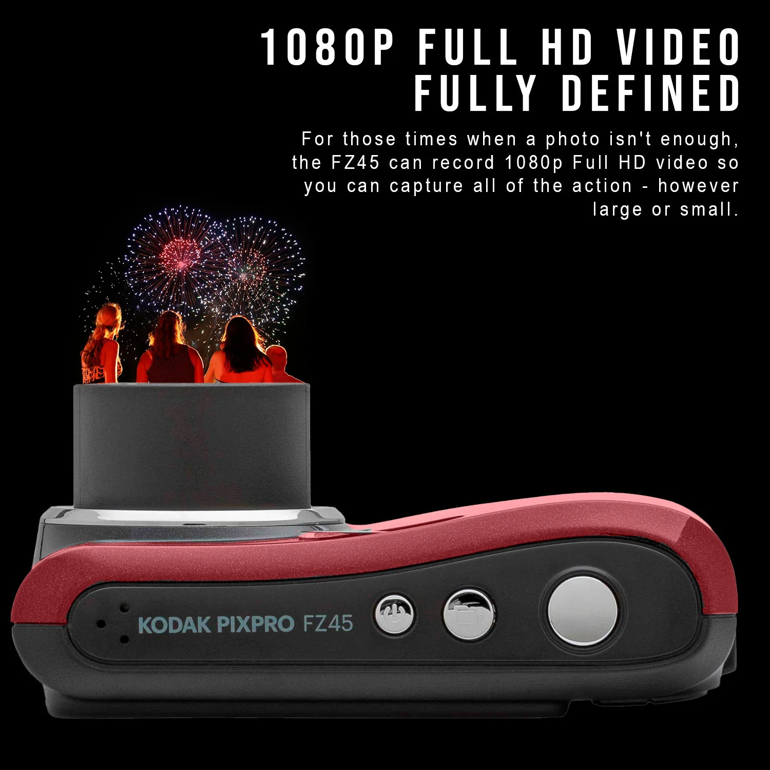 Kodak PIXPRO FZ45 Friendly Zoom Digital Camera (Red) and Folding Storage Travel Case Bundle - Image 4