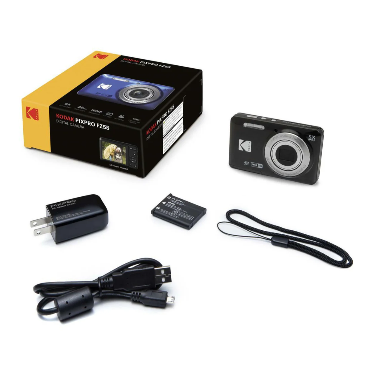 Kodak PIXPRO Friendly Zoom FZ55 Digital Camera (Black) - Image 7