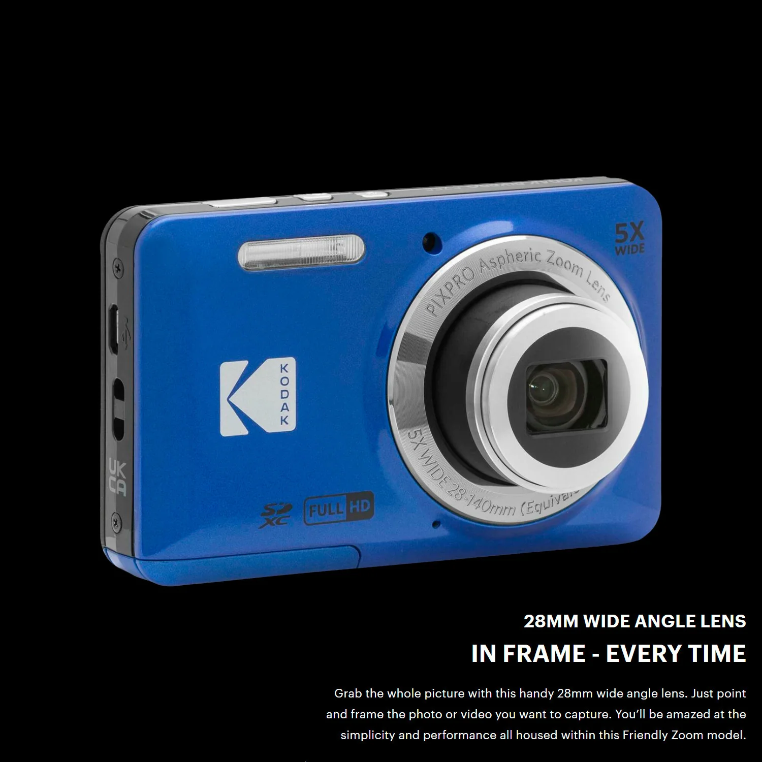Kodak PIXPRO Friendly Zoom FZ55 Digital Camera (Blue) with Digital Camera Screen Protectors Bundle - Image 5