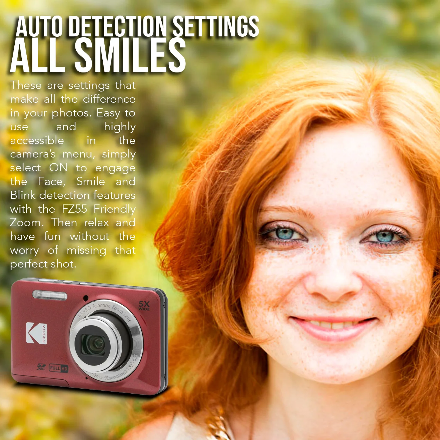 Kodak PIXPRO Friendly Zoom FZ55 Digital Camera (Red) Bundle - Image 4