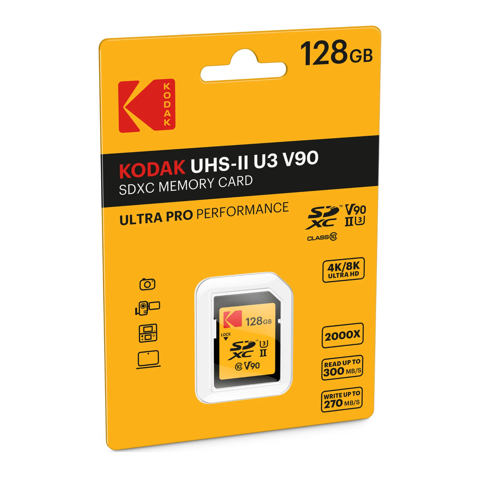 Kodak 128GB UHS-II U3 V90 Ultra Pro SDXC Memory Card (2-Pack) Bundle with Accessory - Image 4