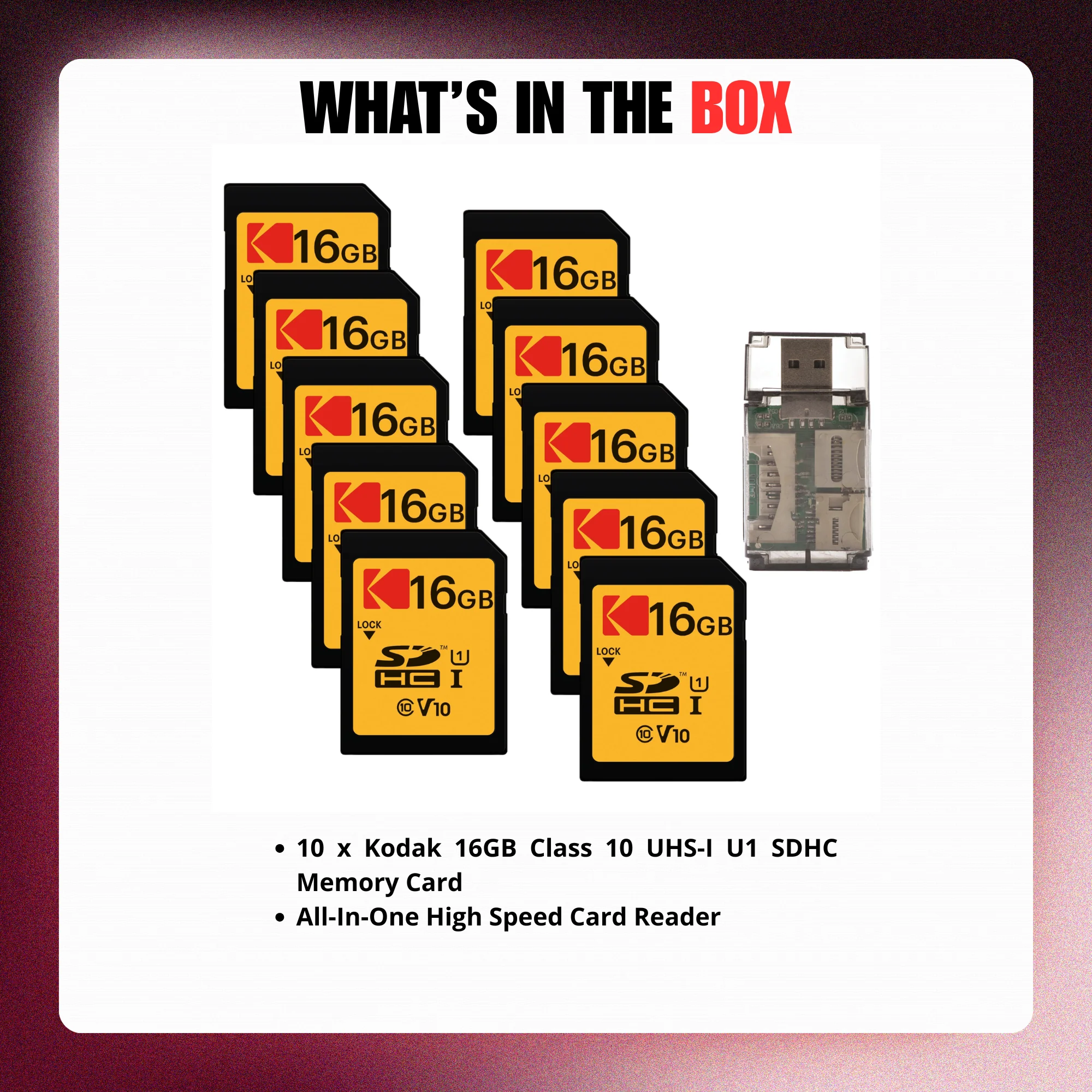 Kodak 16GB Class 10 UHS-I U1 SDHC Memory Card with Card Reader Bundle - Image 5