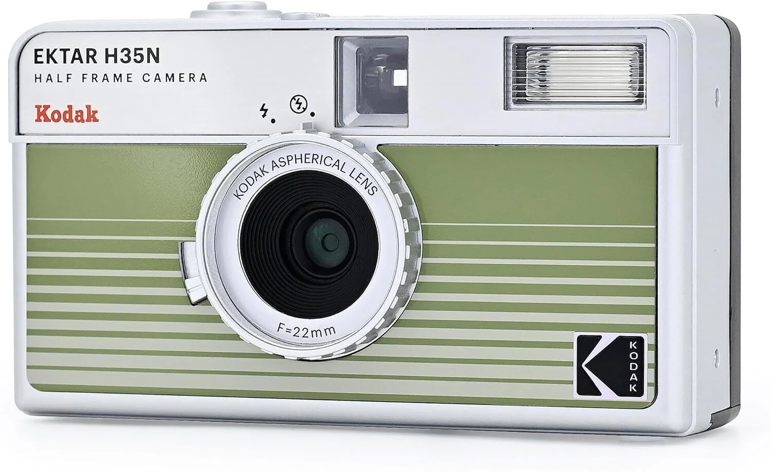 Kodak Ektar H35N 35mm Half Frame Film Camera Bundle with Ultramax 400 24 Exp Film (Striped Green) - Image 3