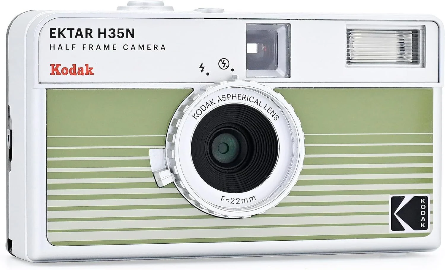 Kodak Ektar H35N 35mm Half Frame Film Camera Bundle with Ultramax 400 24 Exp Film (Striped Green) - Image 4