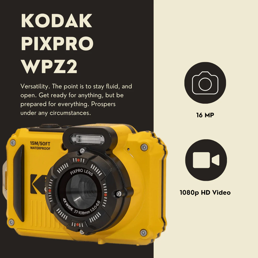 Kodak PIXPRO WPZ2 Rugged Waterproof 16MP Digital Camera with 4x Optical Zoom Bundle - Image 3