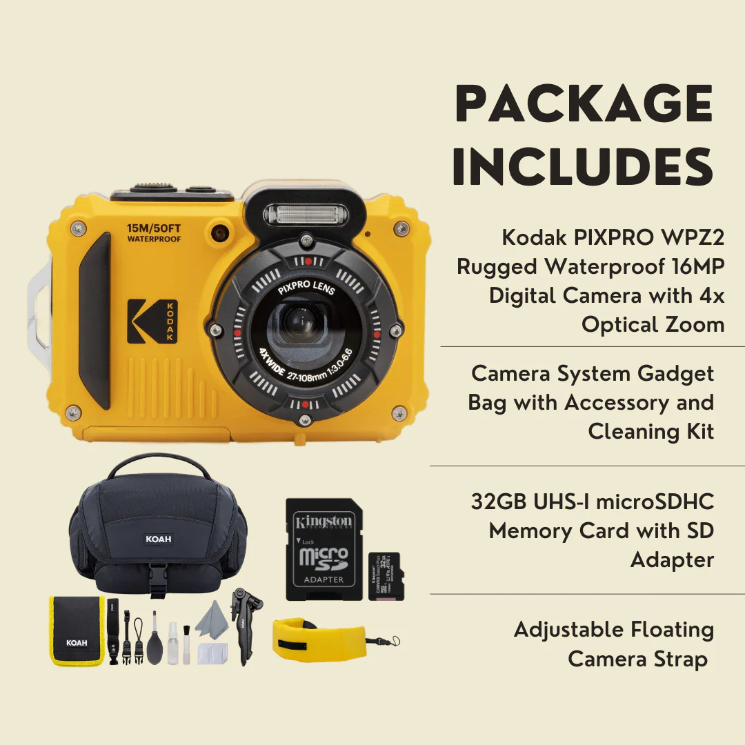 Kodak PIXPRO WPZ2 Rugged Waterproof 16MP Digital Camera with 4x Optical Zoom Bundle - Image 7