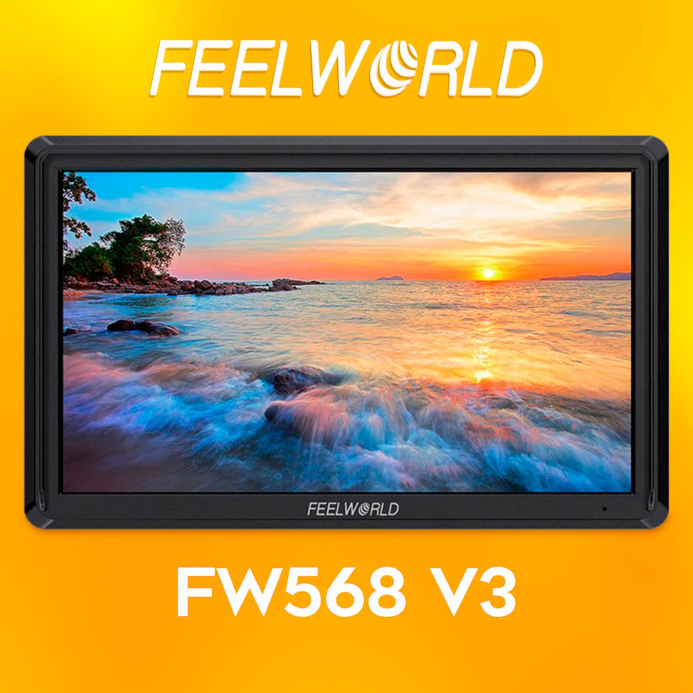 FeelWorld FW568 V3 6-Inch IPS 4K HDMI On-Camera Monitor with Cleaning Kit, and HDMI Cable - Image 2