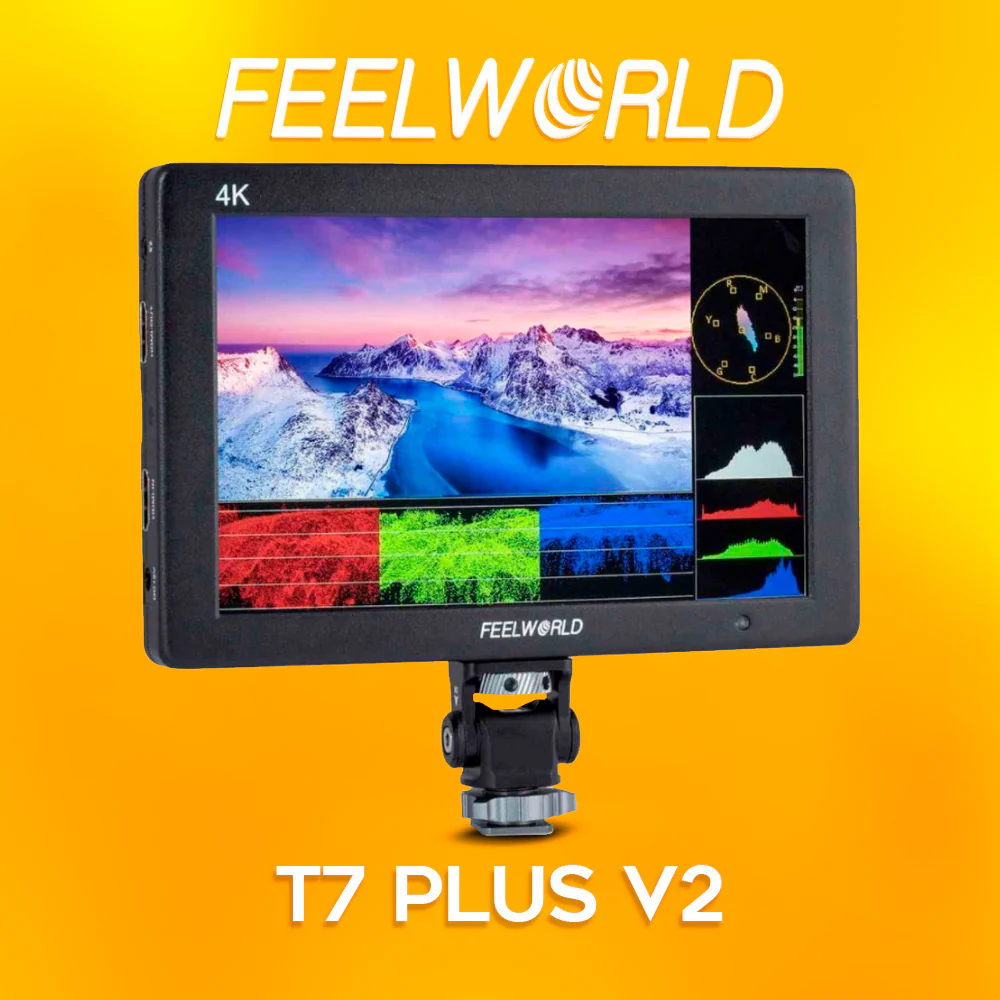 FeelWorld T7 Plus V2 7" IPS On-Camera Monitor with Cleaning Kit, and Full HDMI Cable - Image 2