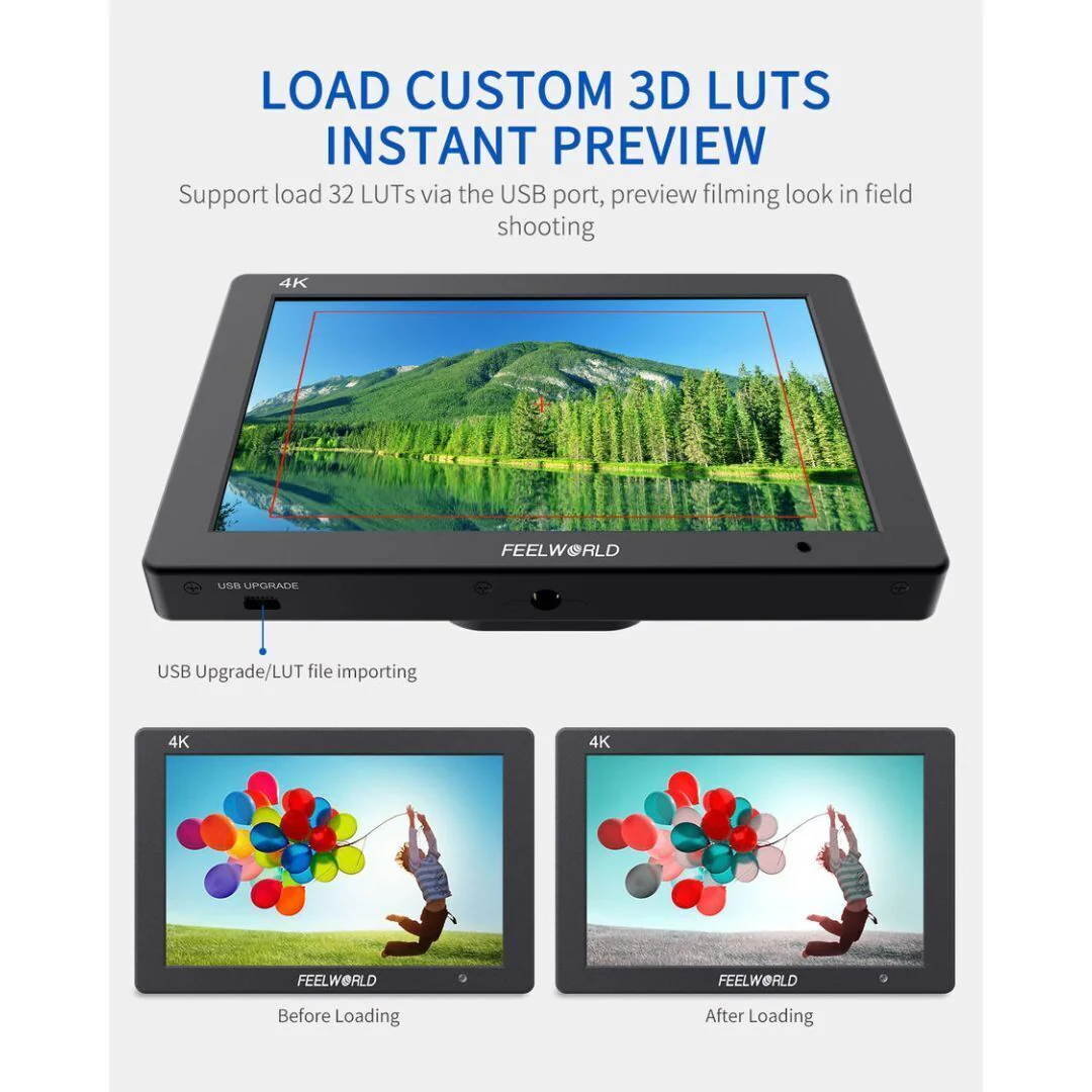 FeelWorld T7 Plus V2 7" IPS On-Camera Monitor with Cleaning Kit, and Full HDMI Cable - Image 4