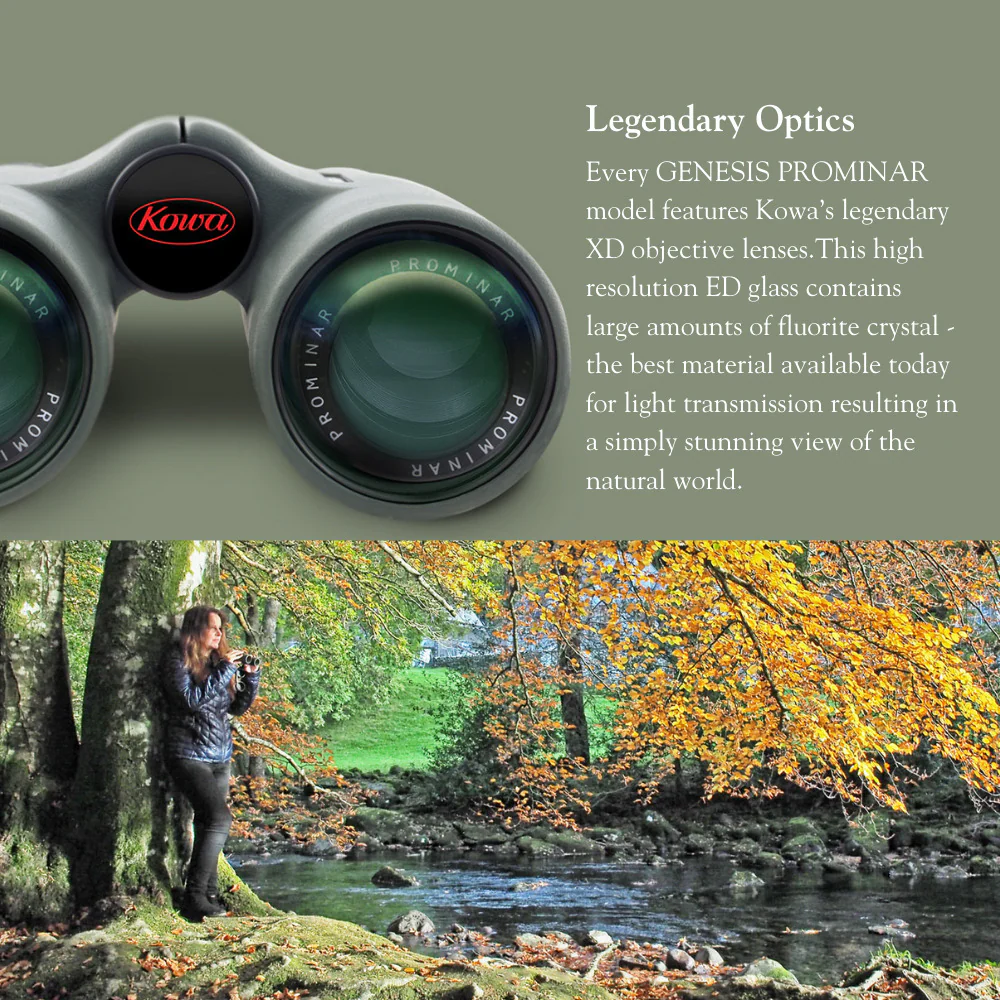 Kowa 10.5x44 Genesis Prominar XD Lens Roof Prism Binocular with Aluminum Tripod Bundle - Image 3