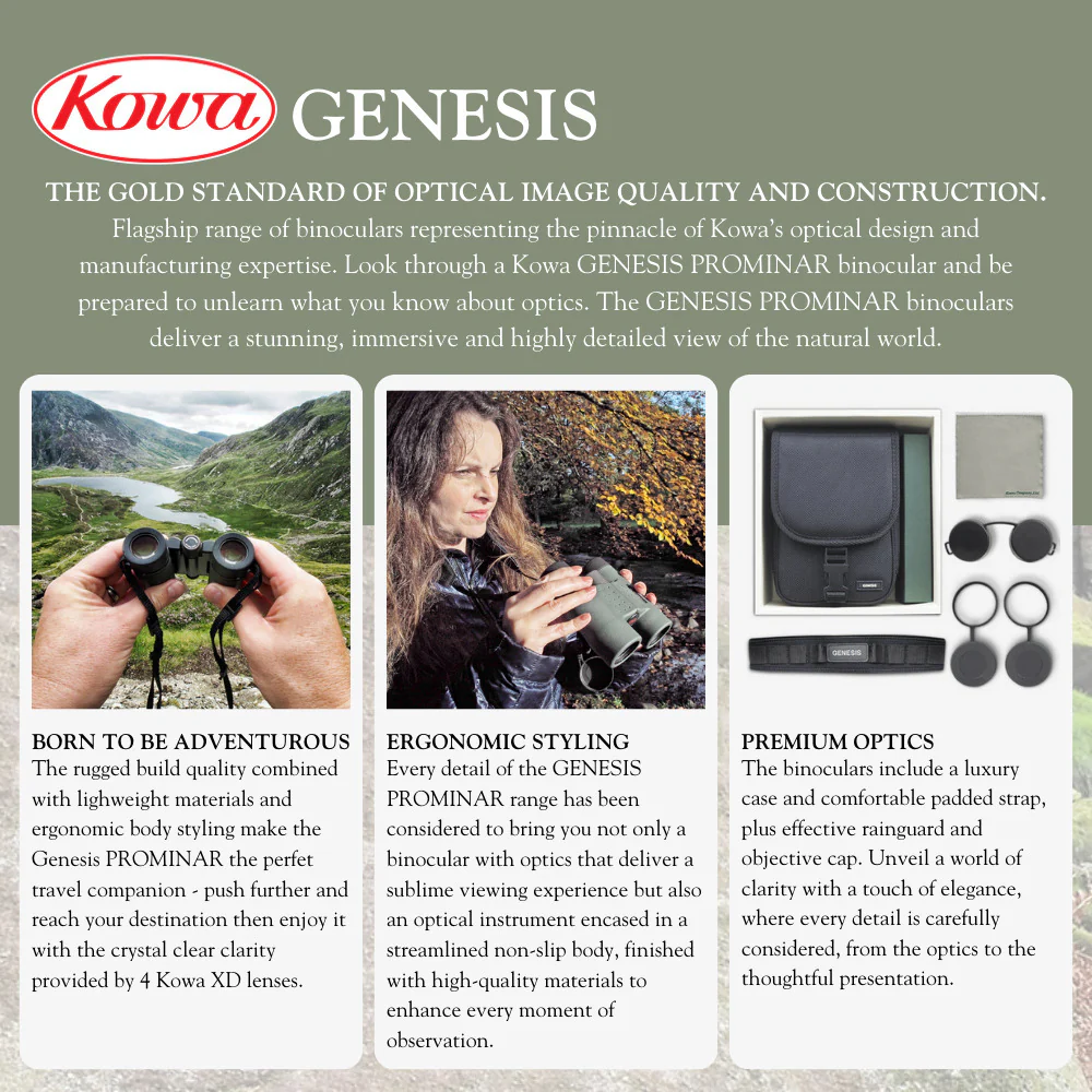 Kowa 10.5x44 Genesis Prominar XD Lens Roof Prism Binocular with Aluminum Tripod Bundle - Image 5