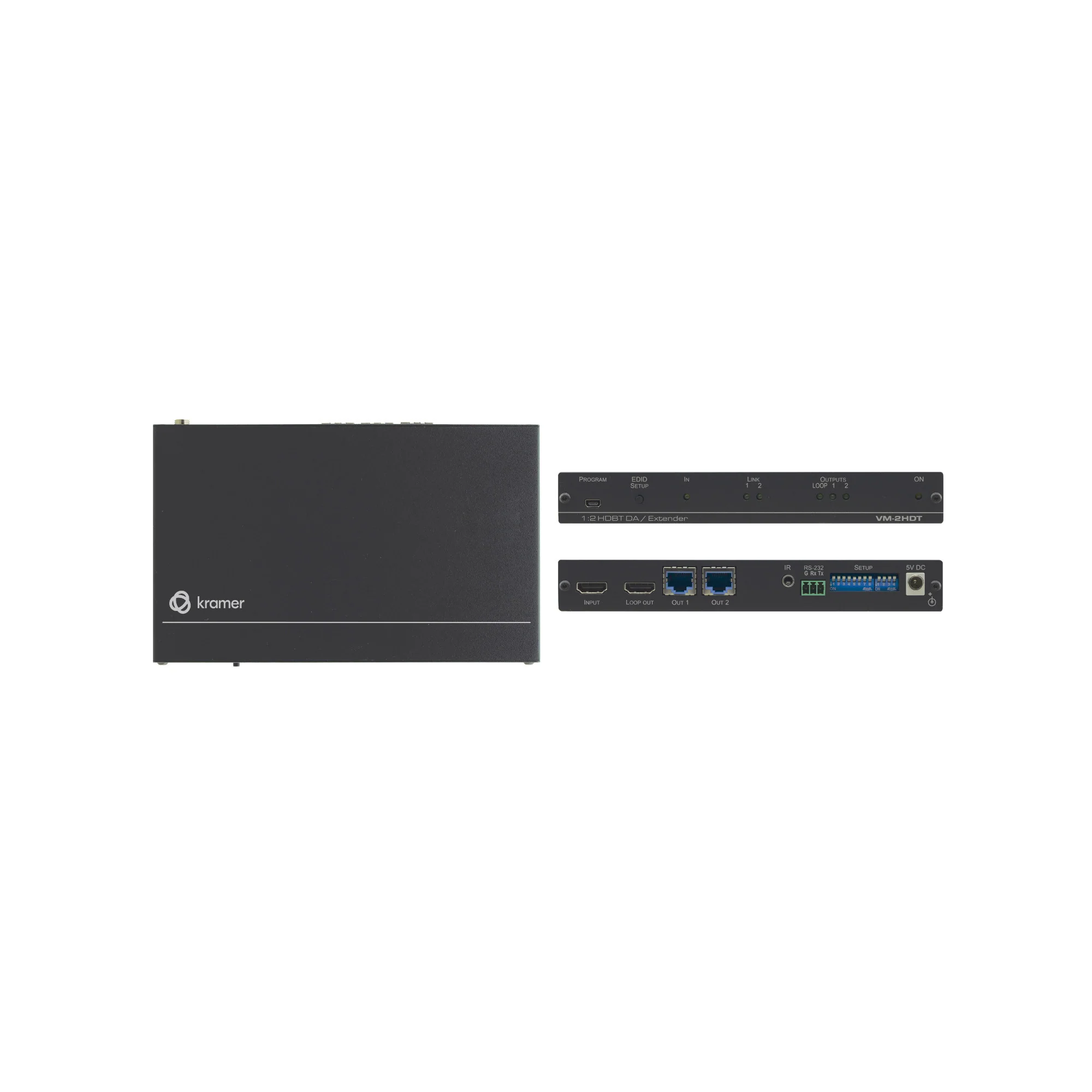 Kramer VM-2HDT 1:2+1 4K60 4:2:0 HDMI to Long-Reach HDBT DA (Black)