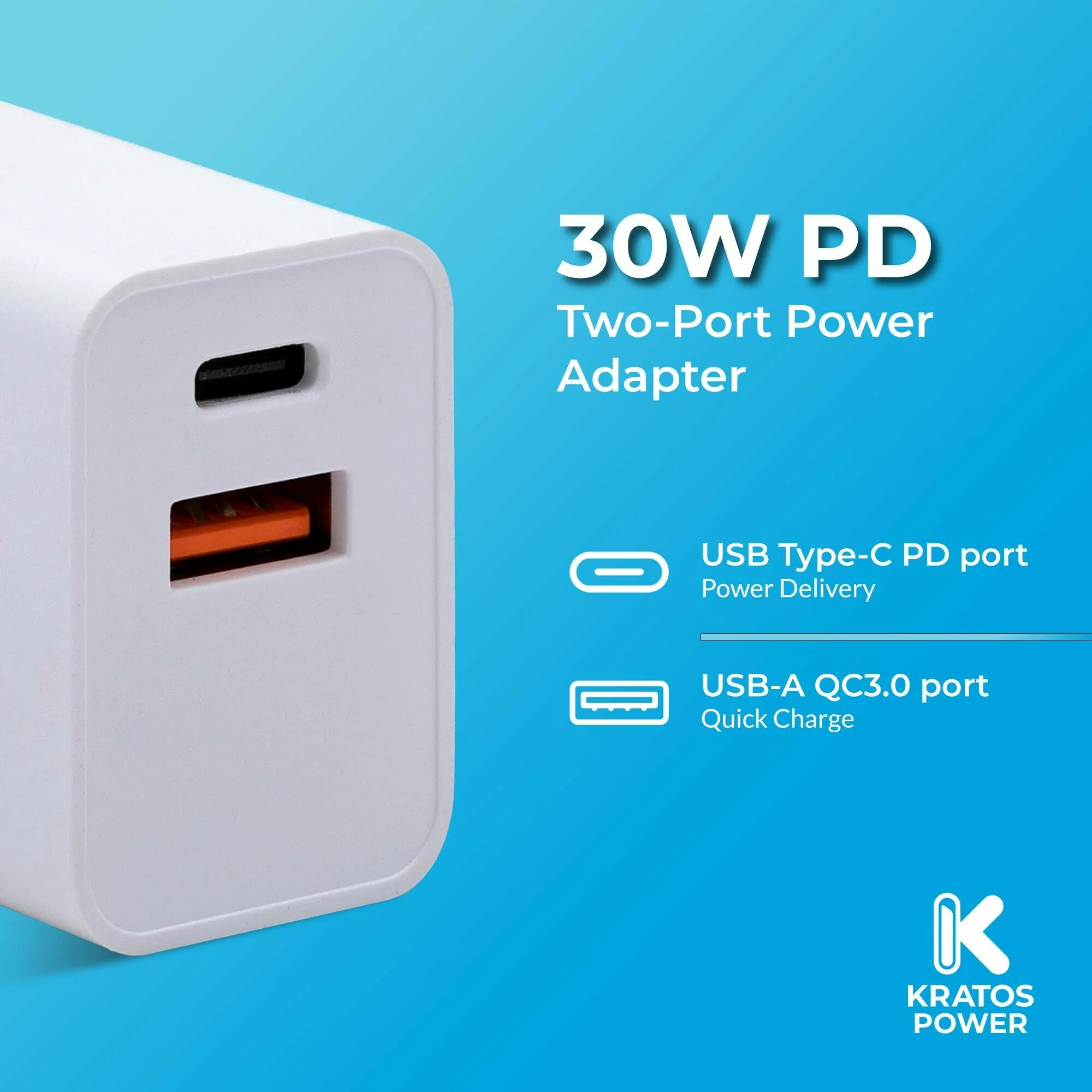 Kratos Power 30W PD Two-Port Power Adapter - Image 2