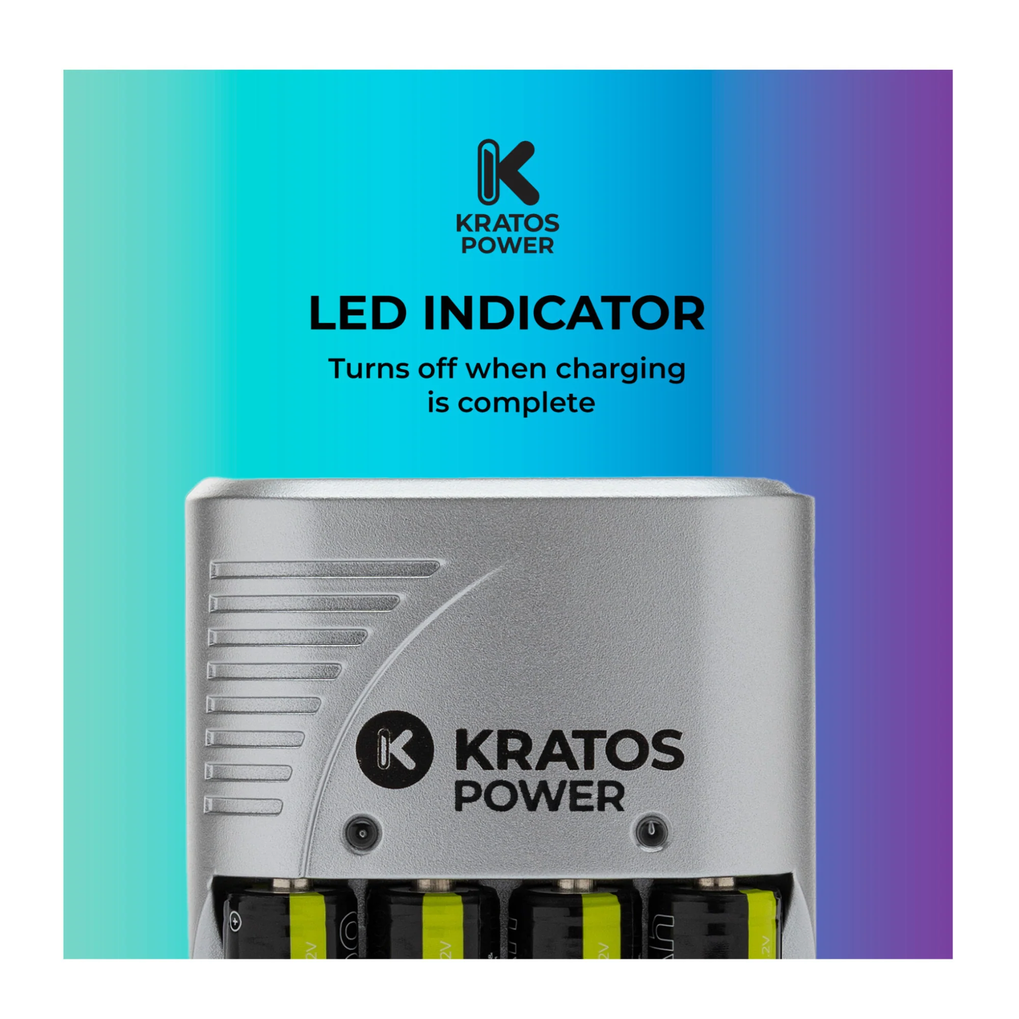 Kratos Power Rapid Travel Charger with 4 AA NiMH Rechargeable Batteries - Image 2