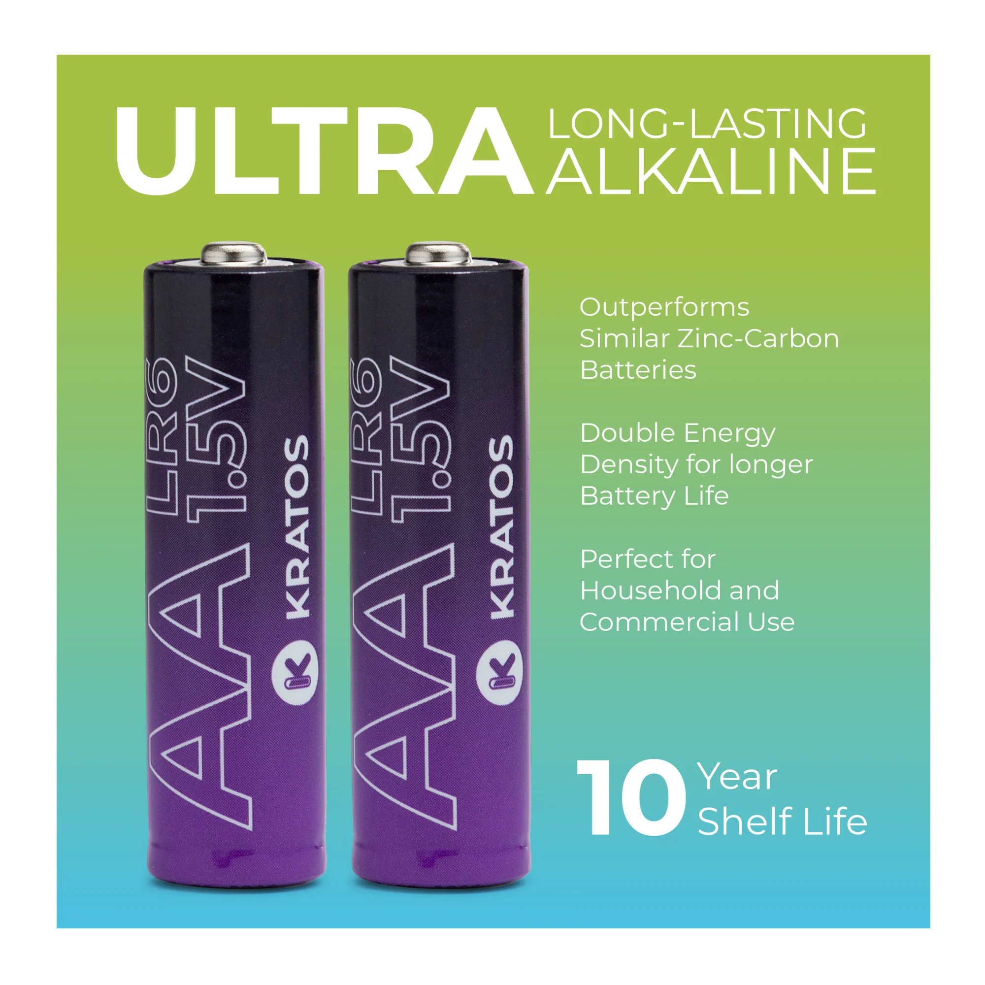 Kratos Power High-Performance Ultra Alkaline AA Batteries (20-Pack) - Image 4