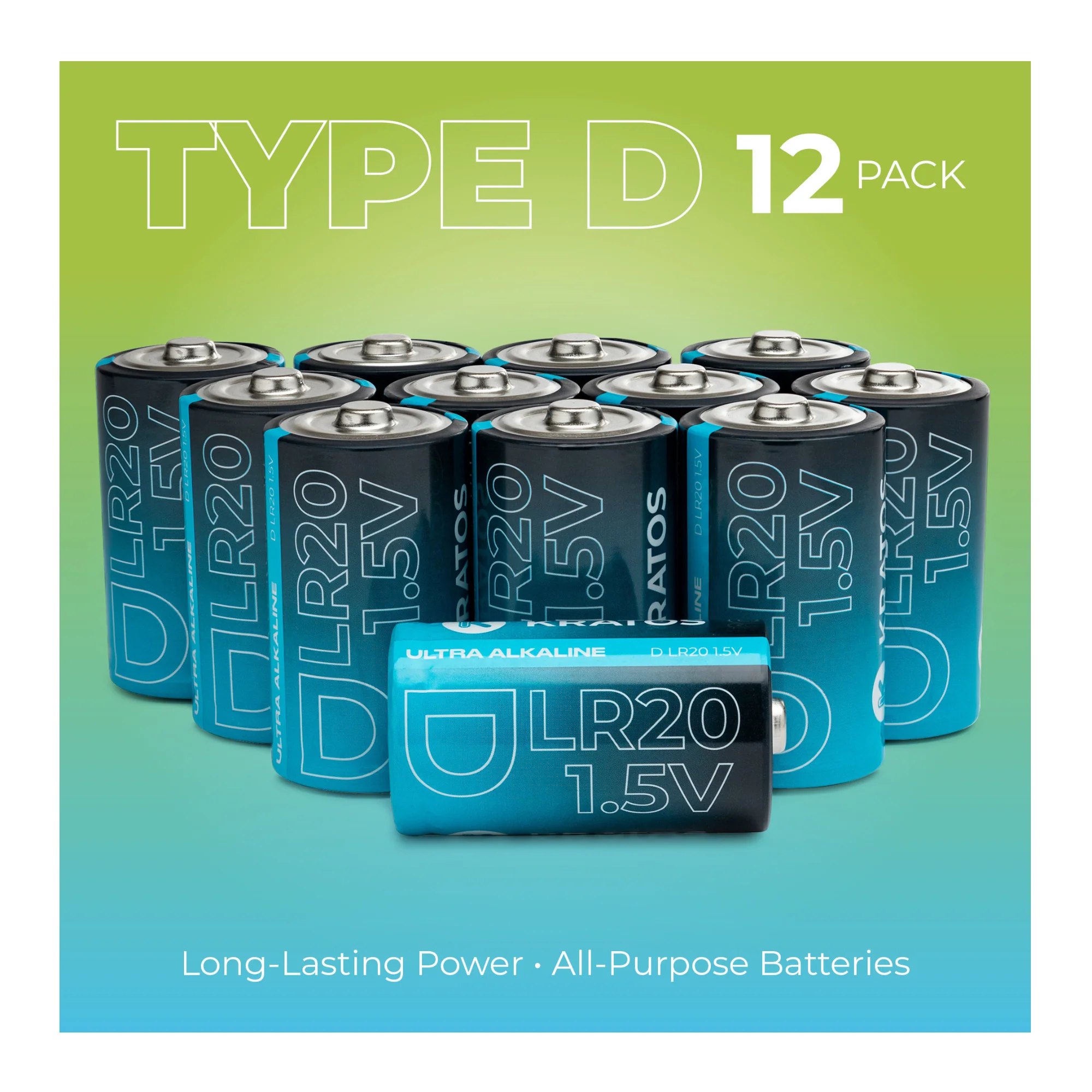 Kratos Power High-Performance Ultra Alkaline D Cell Batteries (12-Pack) - Image 3