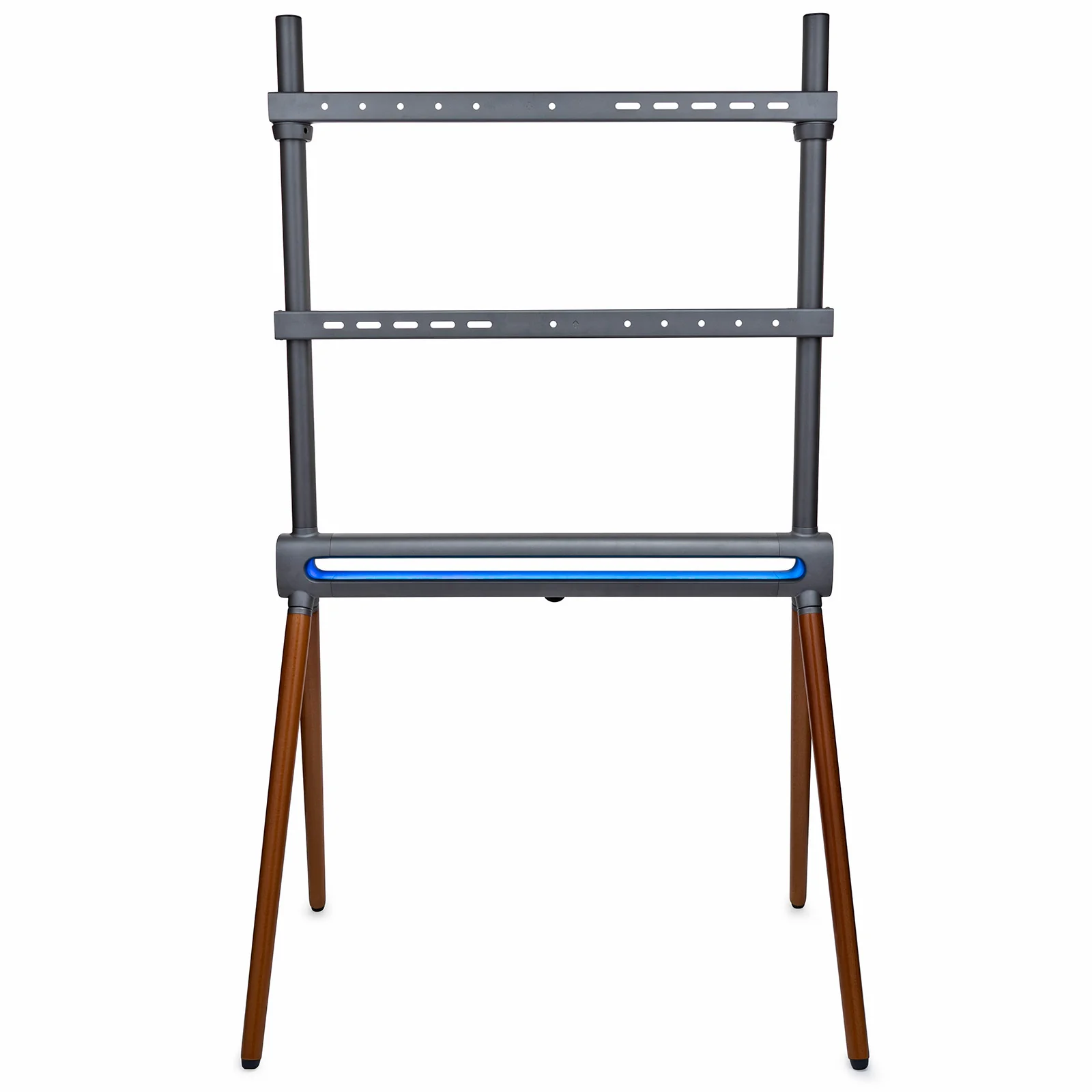 Kratos Power Home Easel Studio and TV Floor Stand with RGB Lighting (Space Gray/Walnut Brown) - Image 3