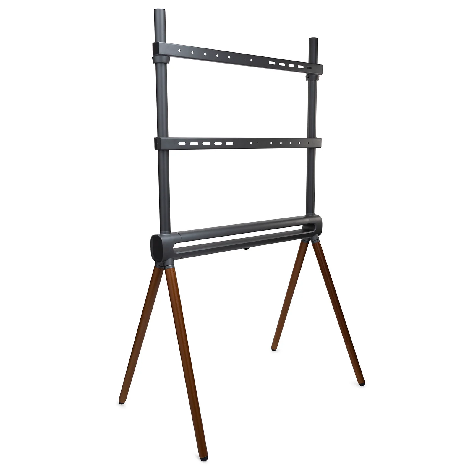 Kratos Power Home Easel Studio and TV Floor Stand with RGB Lighting (Space Gray/Walnut Brown) - Image 4