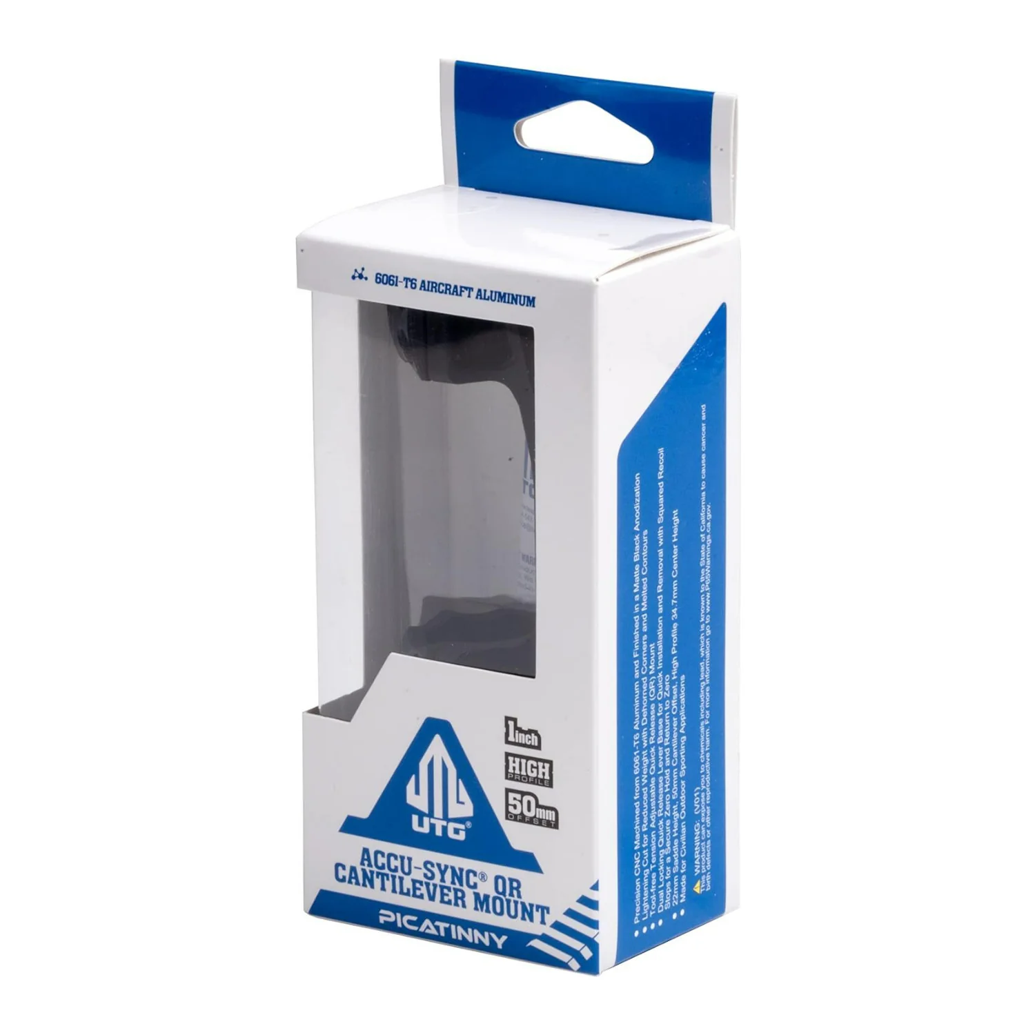 UTG ACCU-SYNC 1-Inch QR Picatinny Cantilever Matte Black Mount with 50mm Offset - Image 6