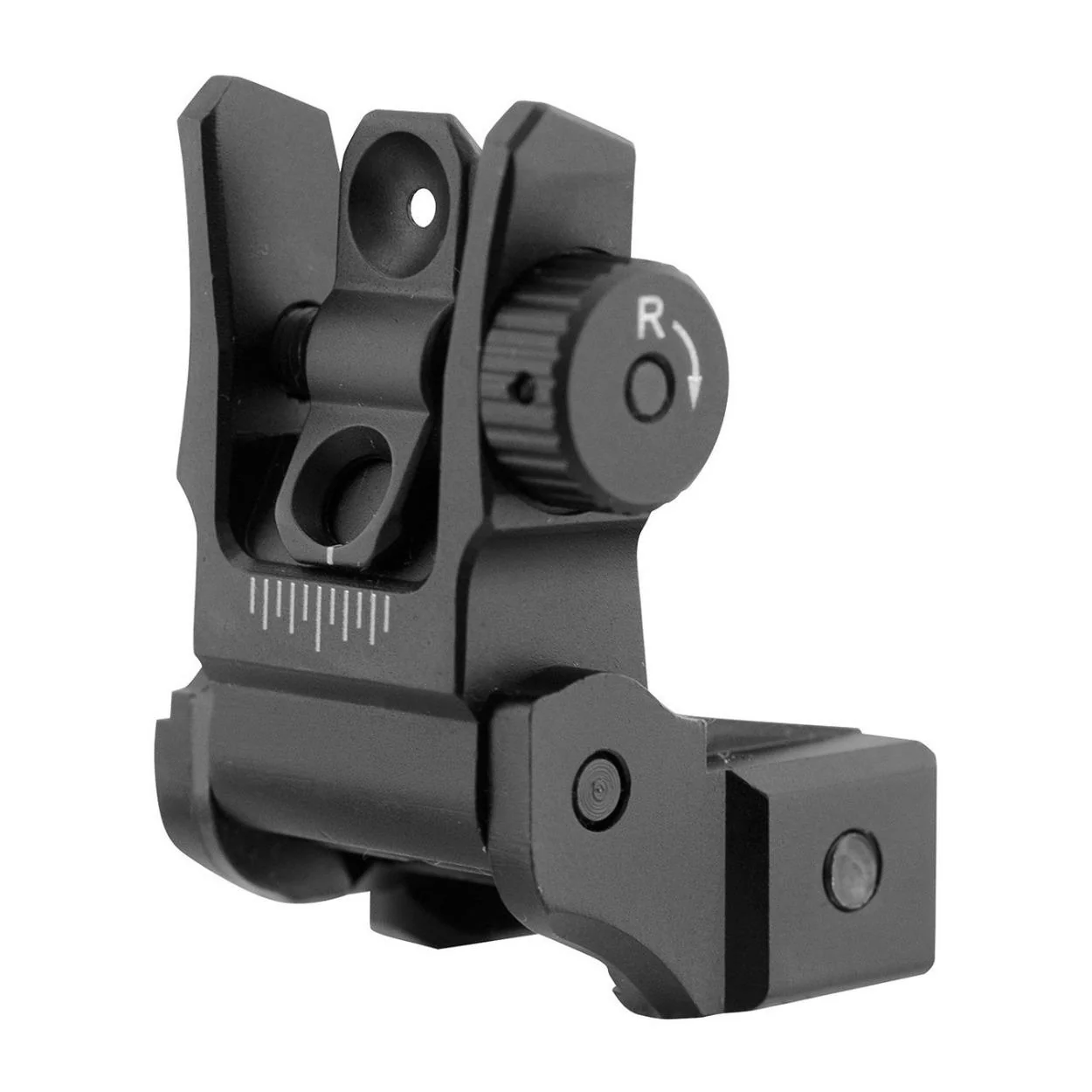 UTG Super Slim Aluminum-Steel Rear Sight with Manual Flip-Up and Tool-Free Aperture (Black) - Image 2