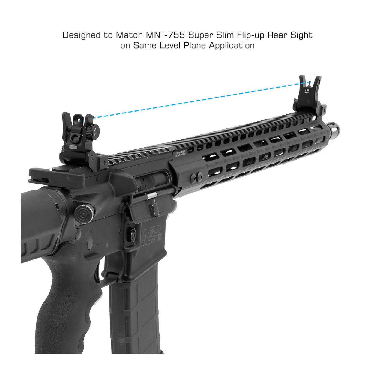 UTG Super Slim Aluminum-Steel Rear Sight with Manual Flip-Up and Tool-Free Aperture (Black) - Image 3