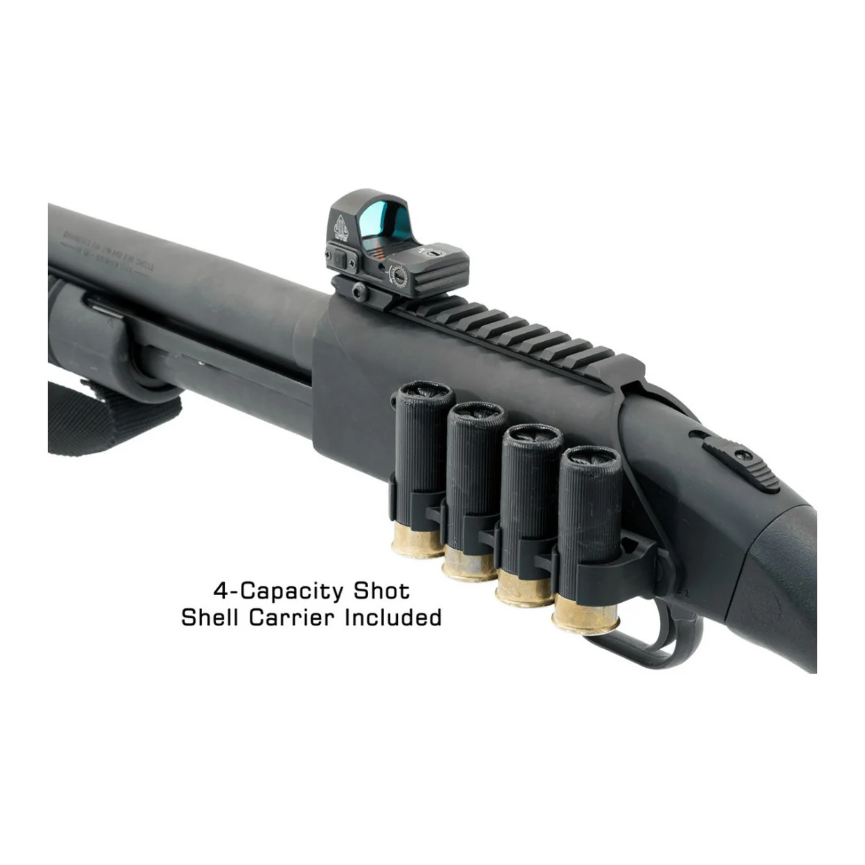 UTG Picatinny Optic Mount with See-Through for 12 Gauge MOSSBERG 590 and 500 Shotguns (Black) - Image 3