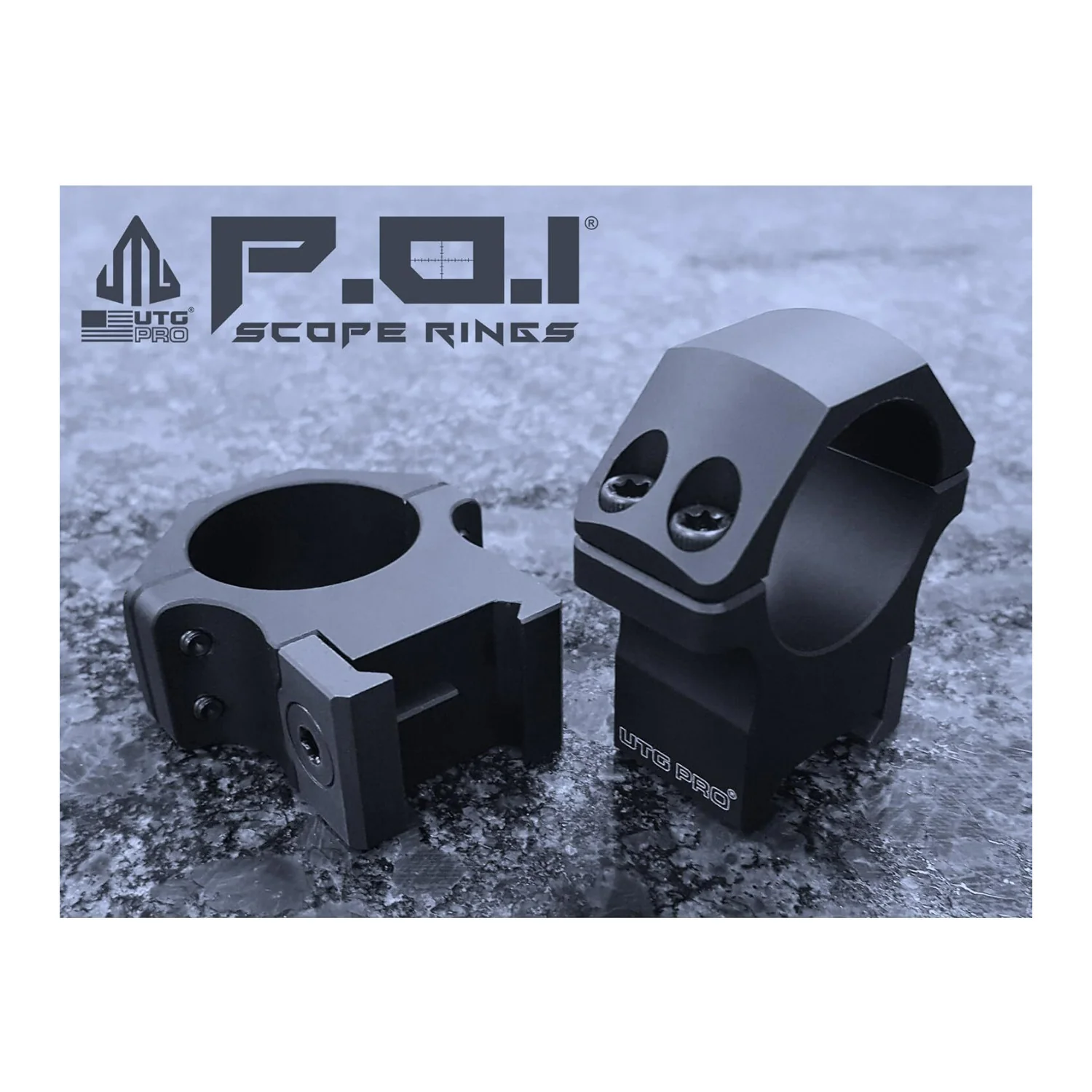 UTG Pro P.O.I 34mm Matte Black Aluminum Alloy and Steel Picatinny Scope Rings - Image 5