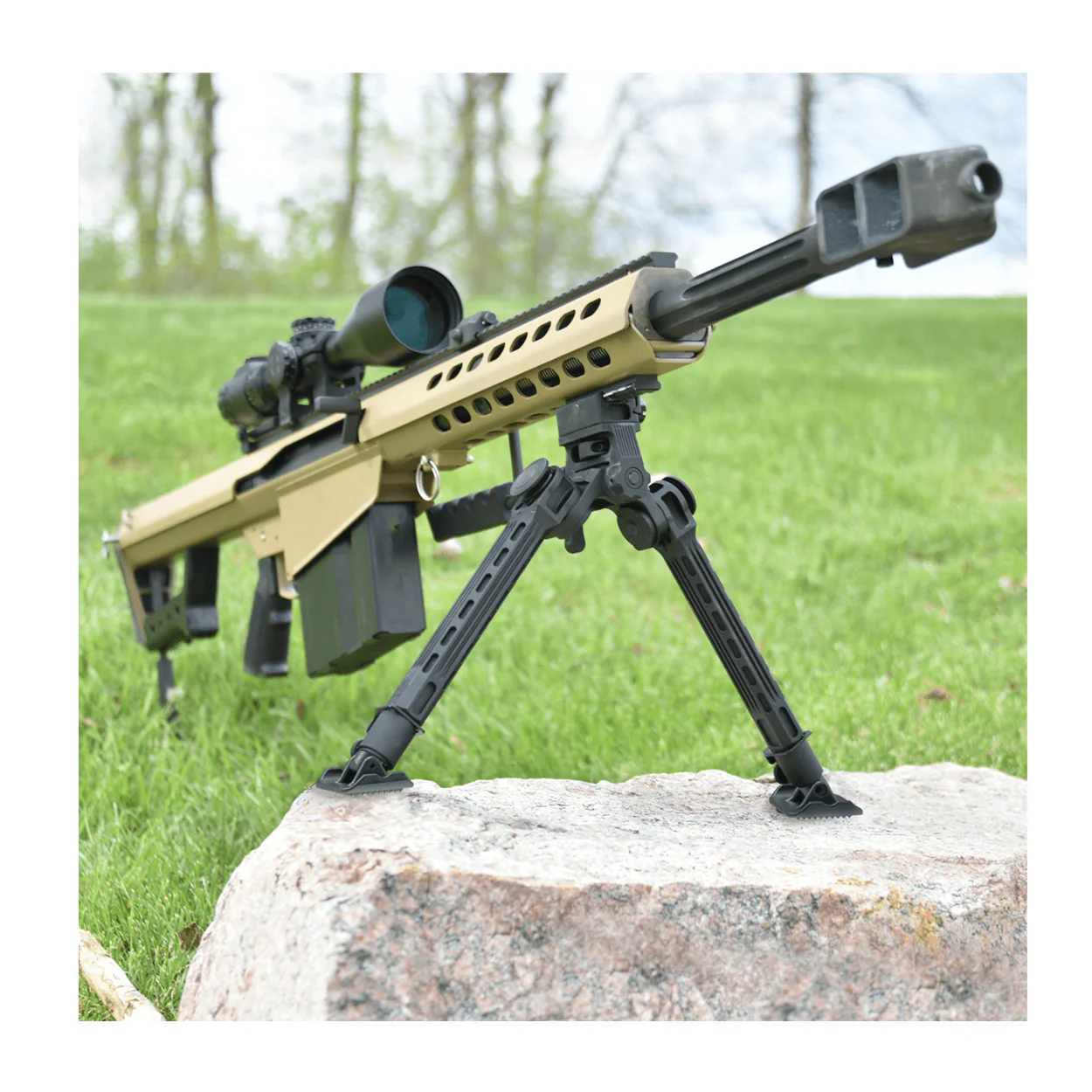 UTG Big Bore Full Stability Bipod 9 to 14-Inch Center Height, Picatinny (Black) - Image 4