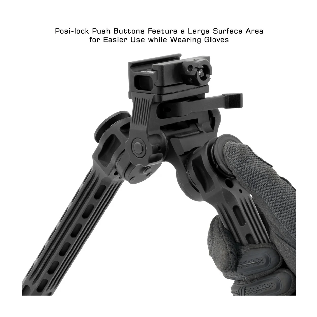 UTG Big Bore Full Stability Bipod 9 to 14-Inch Center Height, Picatinny (Black) - Image 7