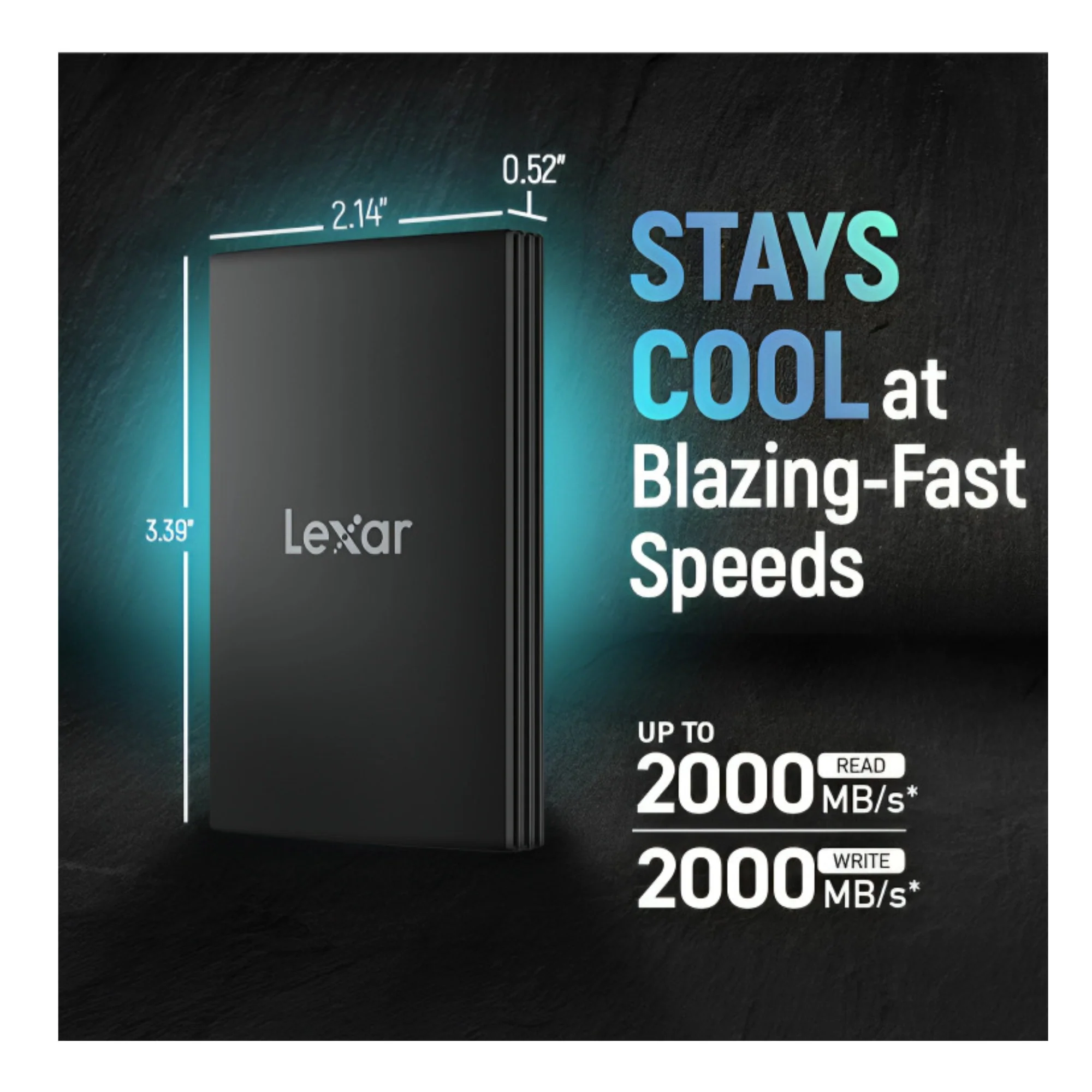 Lexar ARMOR 700 1TB USB 3.2 Gen 2x2 Portable SSD with IP66 Protection (Black) - Image 2