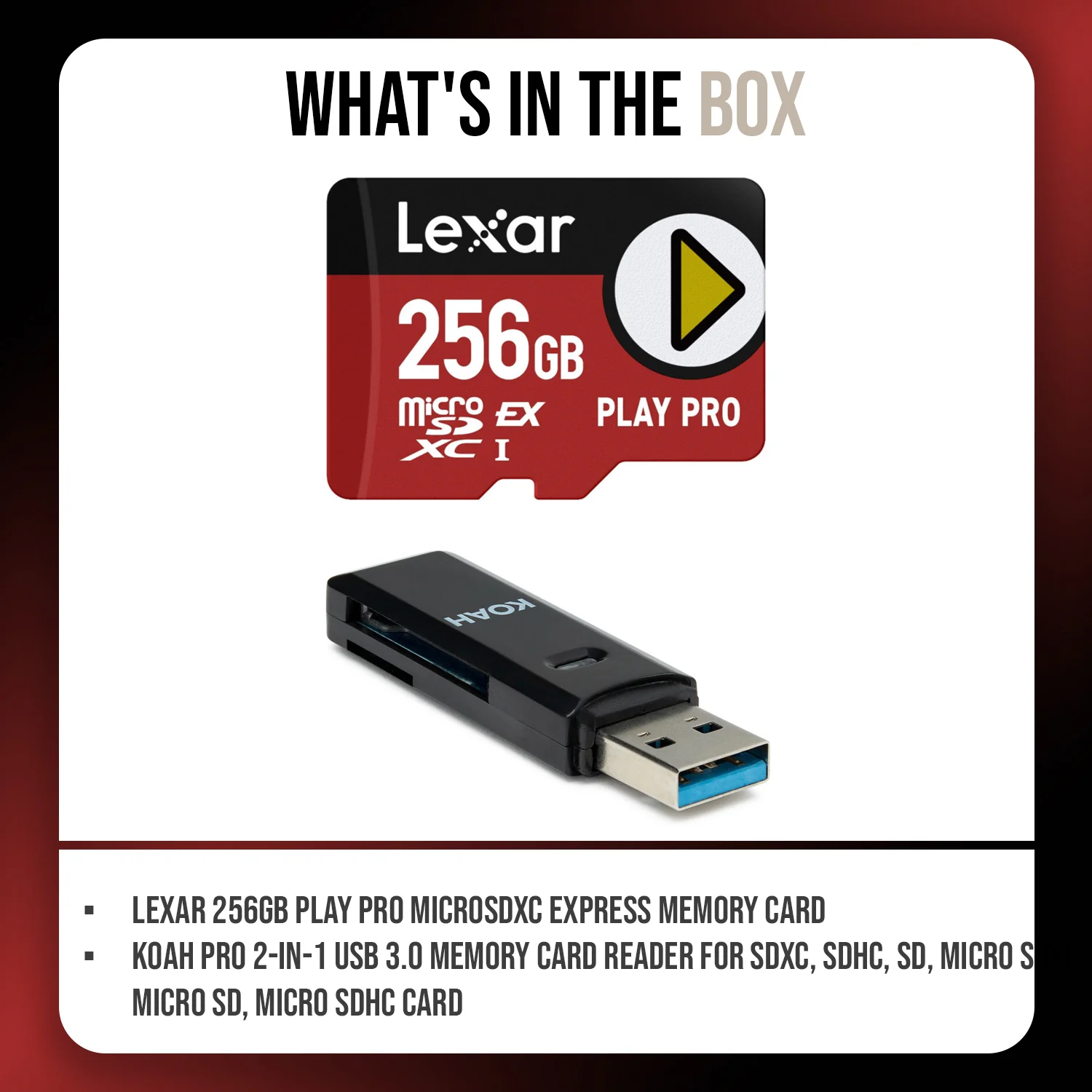 Lexar 256GB PLAY PRO Express Memory Card with 2-in-1 USB 3.0 Card Reader Bundle - Image 7