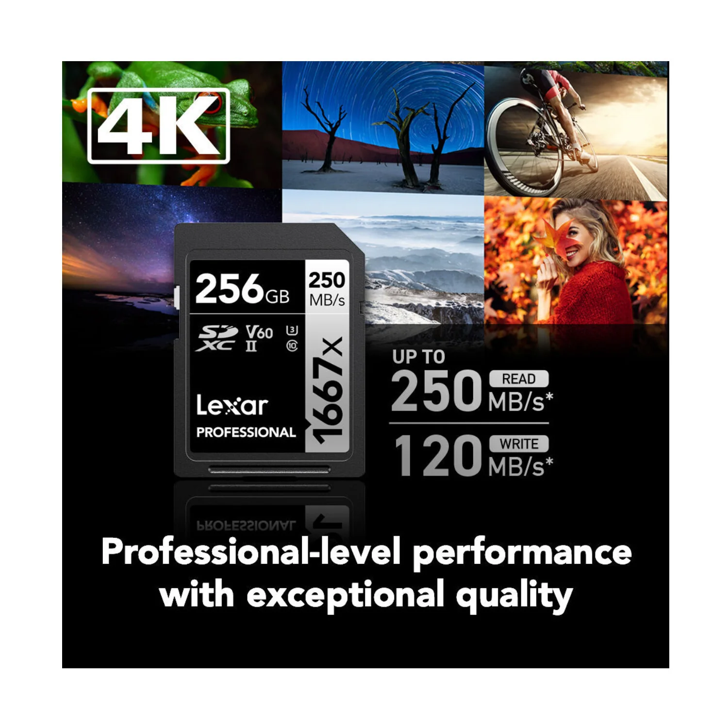 Lexar Professional SDXC 1667X UHS-II V60 4K 256GB Memory Card (2-Pack) - Image 4