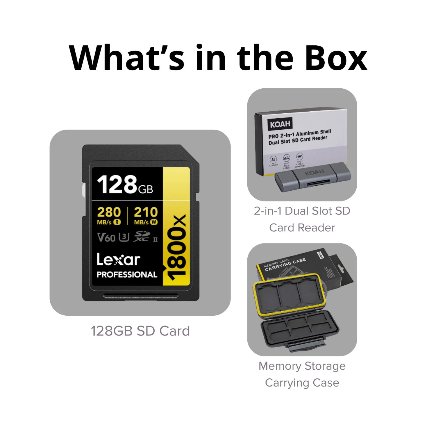 Lexar 128GB Professional GOLD Series 1800x SDXC V60 Memory Card (2-Pack) Bundle - Image 5