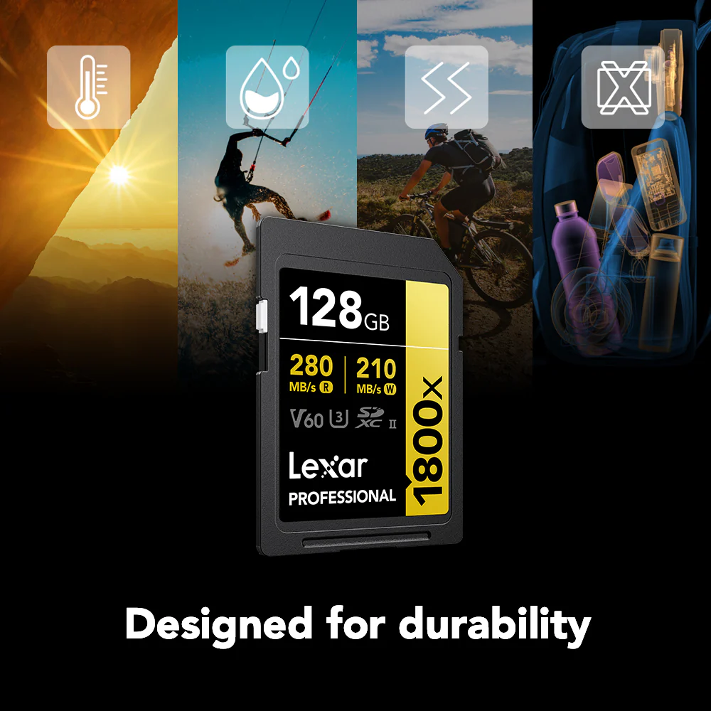 Lexar 128GB Professional 1800x UHS-II SDXC Memory Card (GOLD Series, 2-Pack) - Image 5