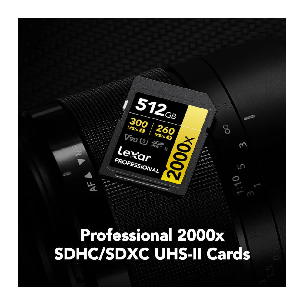 Lexar 512GB Professional 2000x UHS-II SDXC Memory Card - Image 2