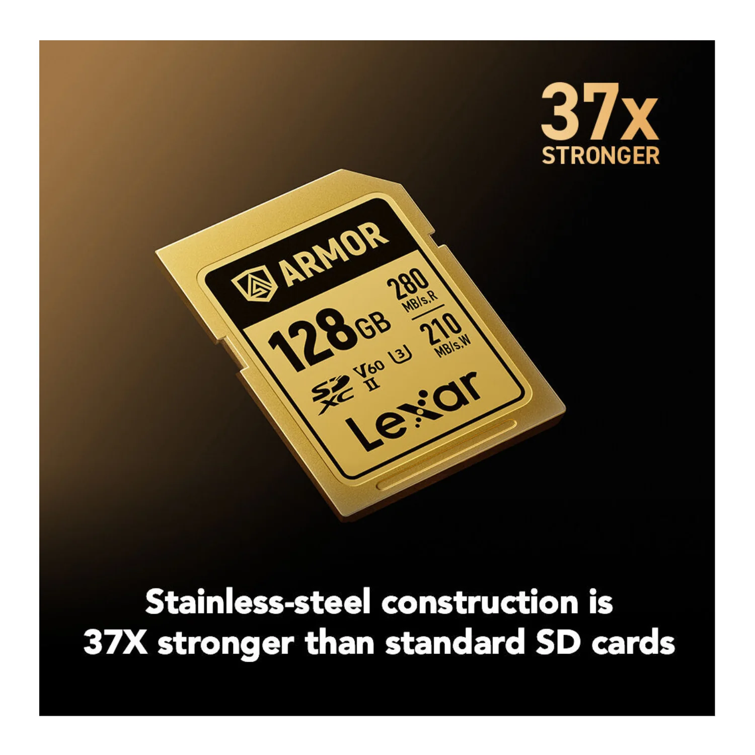 Lexar Professional ARMOR GOLD 128GB UHS-II V60 SDXC Memory Card - Image 3