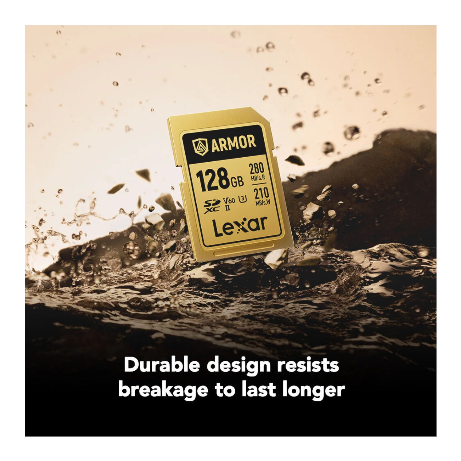 Lexar Professional ARMOR GOLD 128GB UHS-II V60 SDXC Memory Card - Image 5