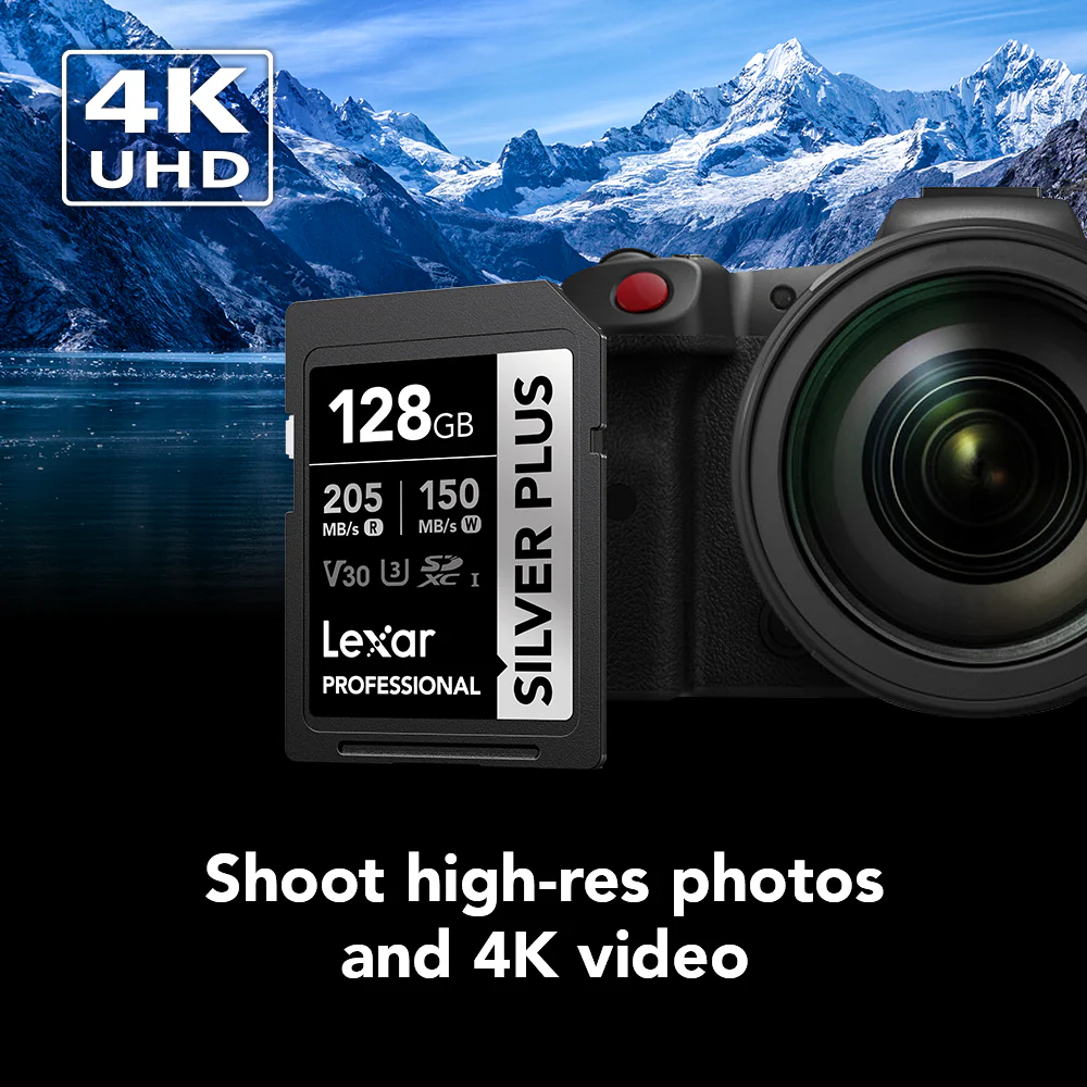 Lexar 128GB Professional SILVER PLUS UHS-I SDXC Memory Card - Image 4