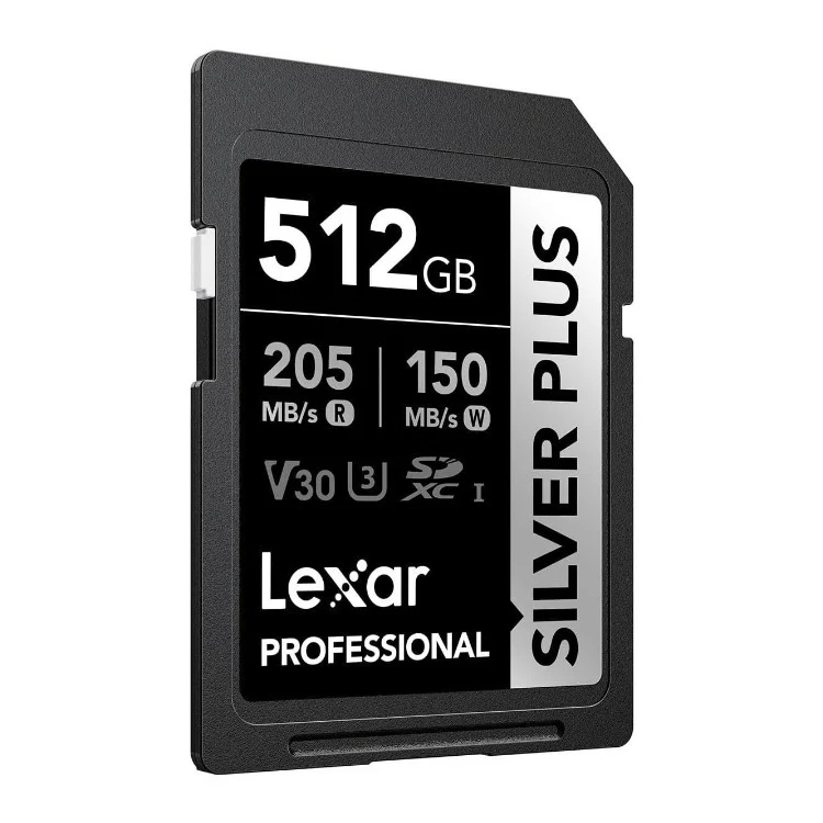 Lexar 512GB Professional SILVER PLUS UHS-I SDXC Memory Card - Image 2