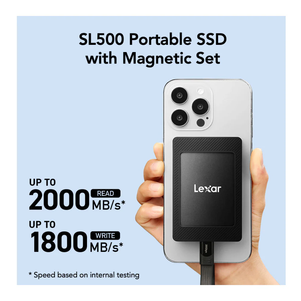 Lexar SL500 Portable SSD with Magnetic Set (2TB) - Image 2