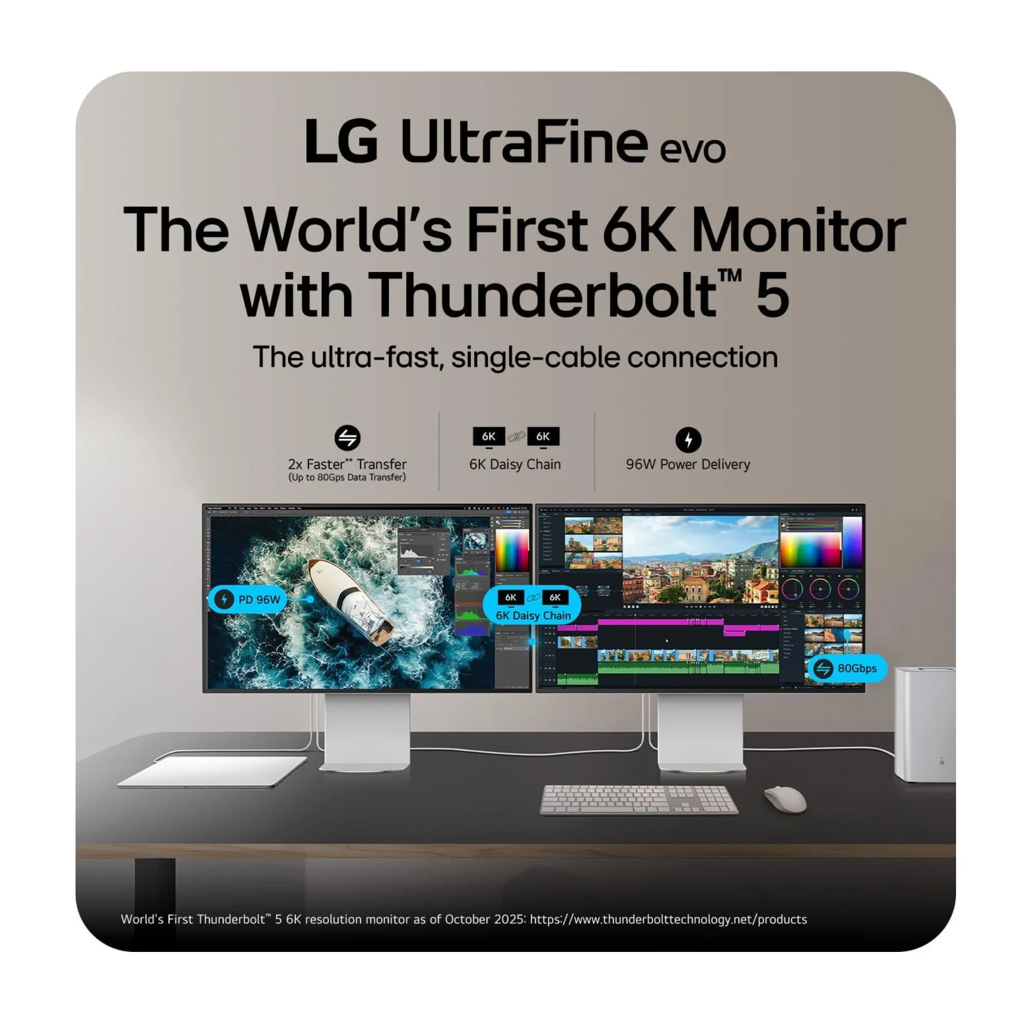 LG 32-Inch UltraFine evo 6K Nano 60Hz IPS Black Professional Monitor (Silver) - Image 2