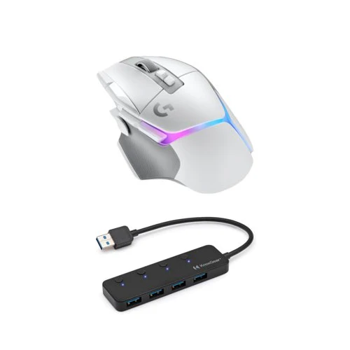 Logitech G502 X Plus Wireless Gaming Mouse (White) Bundle