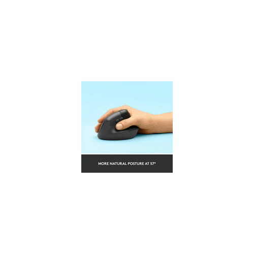 Logitech - Lift Vertical Wireless Ergonomic Mouse with 4 Buttons - Graphite - Image 12