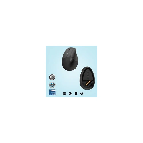 Logitech - Lift Left Vertical Wireless Ergonomic Left-Handed Mouse - Graphite - Image 15