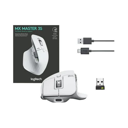 Logitech MX Master 3S Ergonomic Performance Wireless Mouse with Ultra-Fast Scrolling (Pale Gray) - Image 6