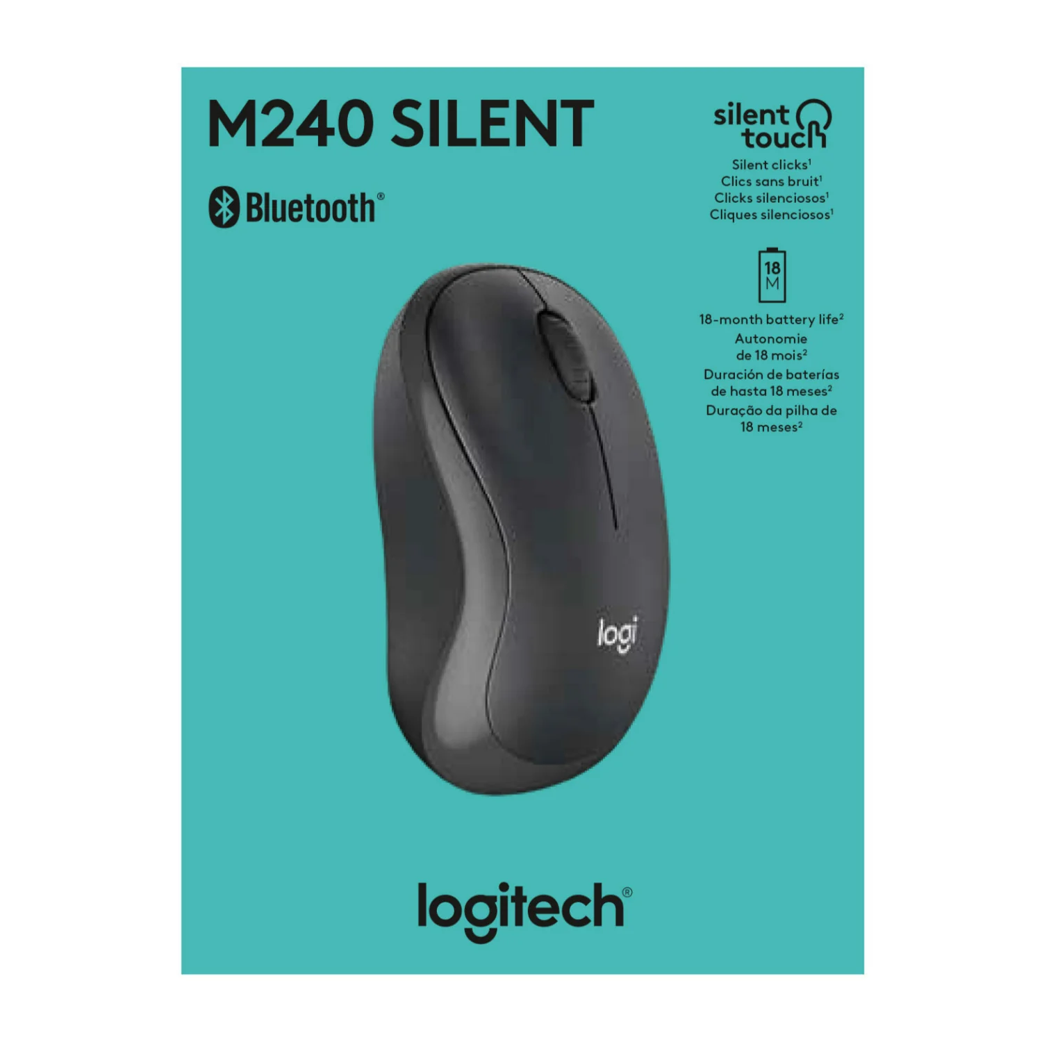 Logitech M240 Silent Cordless Long Range Bluetooth Mouse with Pre-Installed AAA Battery (Graphite) - Image 6